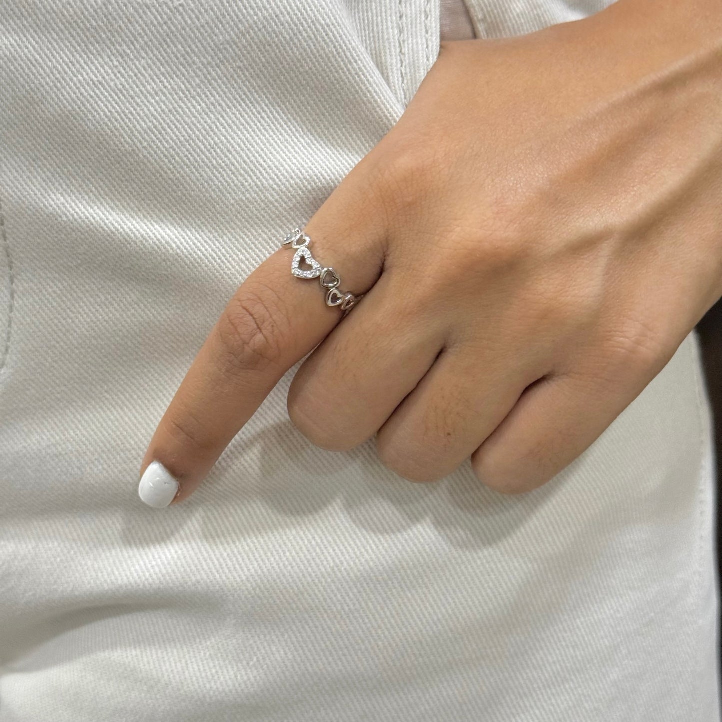 Heart Band Ring 925 Silver