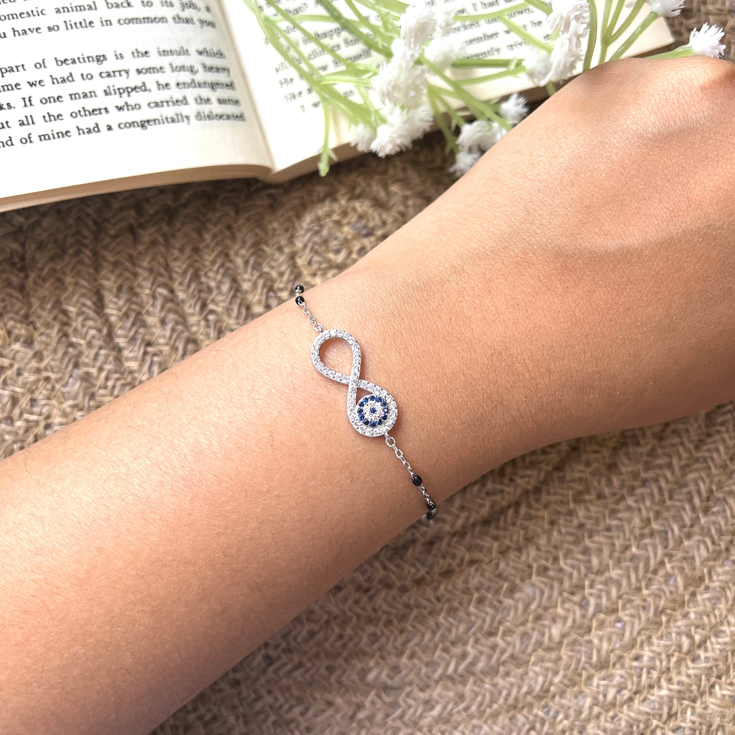 Infinite Evil Eye Mangalsutra Bracelet 925 Silver