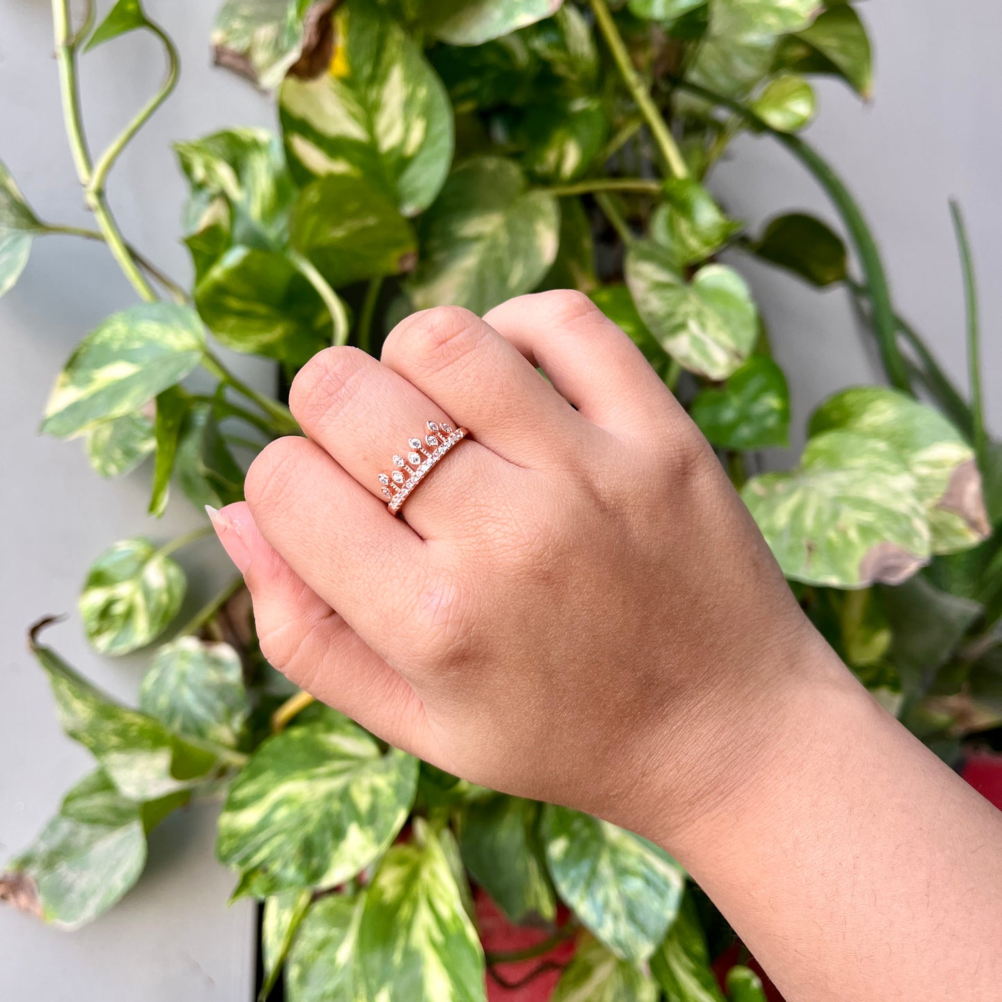Skyline Rosegold Plated Ring 925 Silver