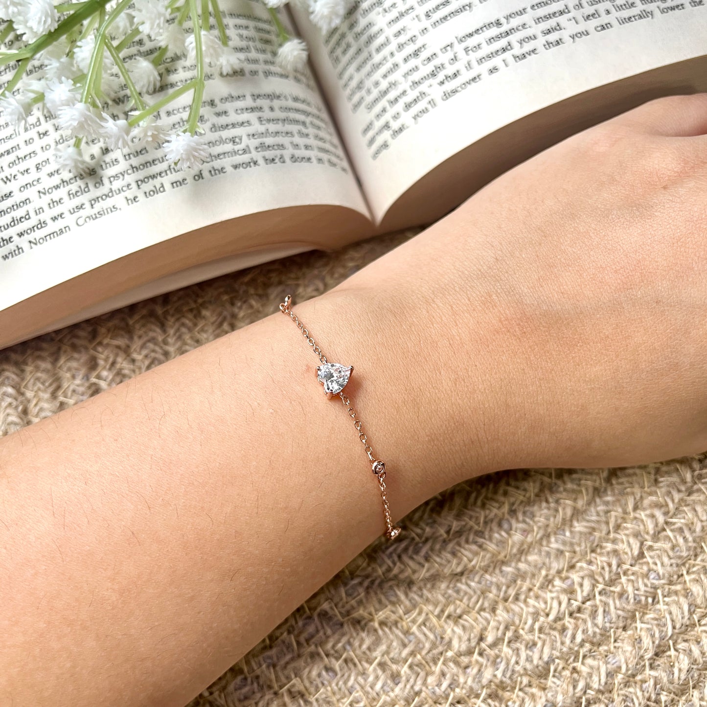 Heart Rosegold Plated Bracelet 925 Silver