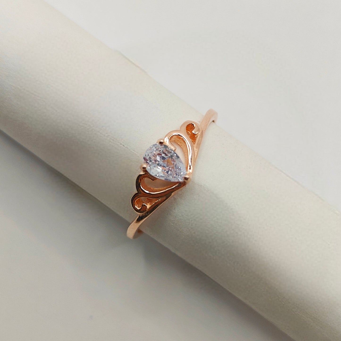 Princess Crown Rosegold Plated Ring 925 Silver