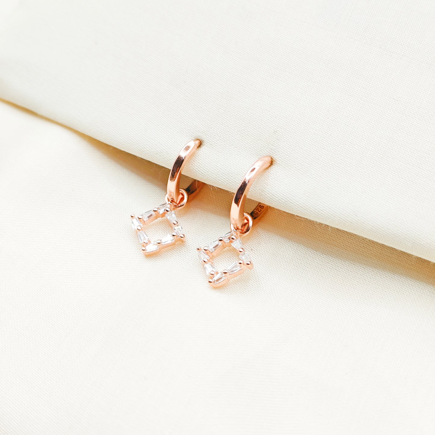Luis Hoop Earrings Rosegold Plated 925 Silver
