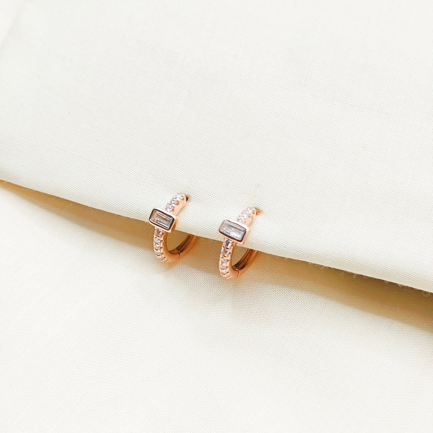 Zuri Hoop Earrings Rosegold Plated 925 Silver