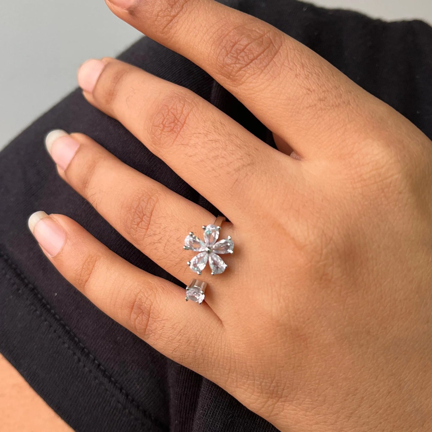 Flower Ring 925 Silver