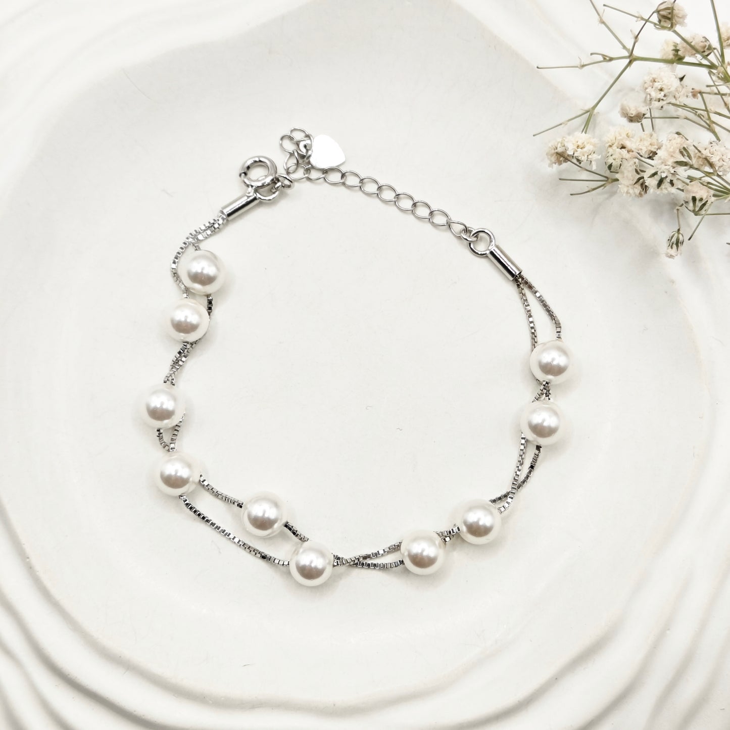 Pearl Layered Bracelet 925 Silver
