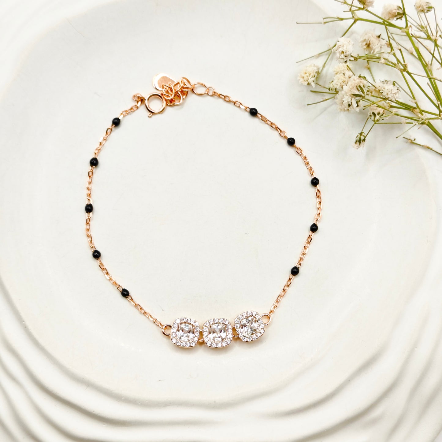 Hazel Mangalsutra Rosegold Plated Bracelet 925 Silver