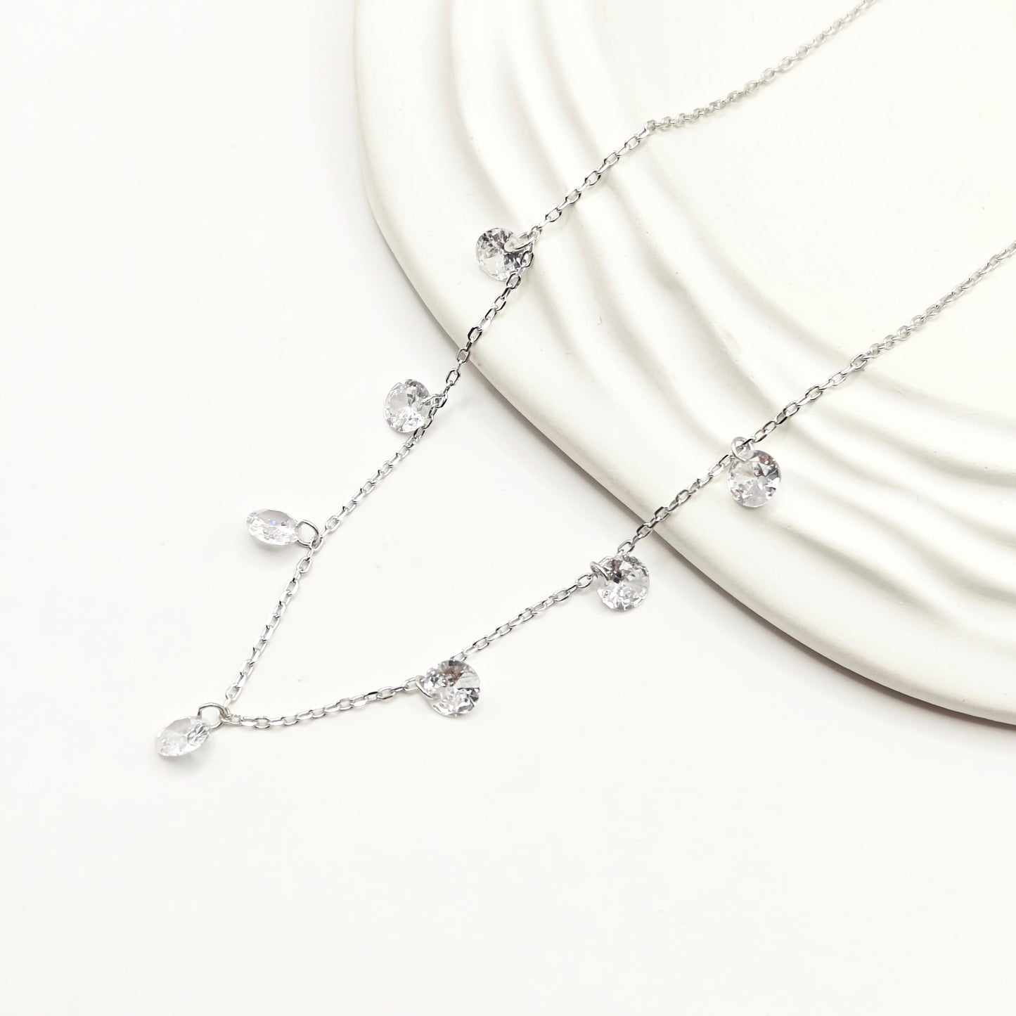 Crystal Charm Jewellery Set 925 Silver