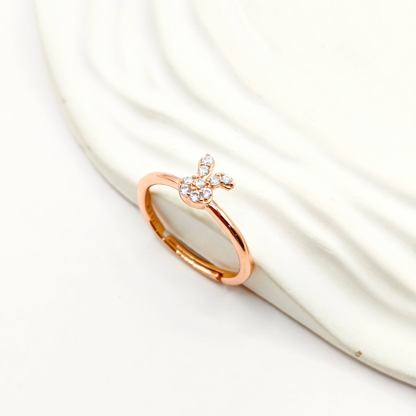 Bunny Ring Rosegold Plated 925 Silver