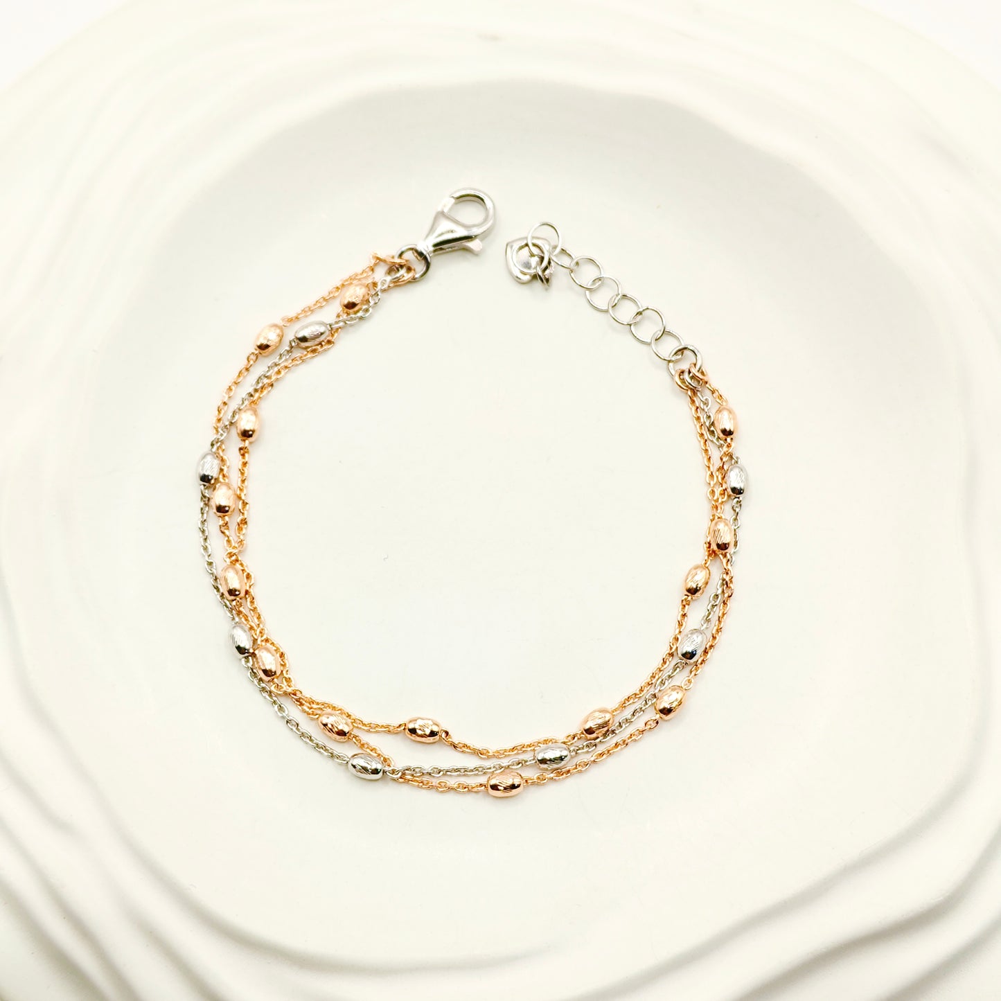 Bella Two-Tone Layered Bracelet 925 Silver