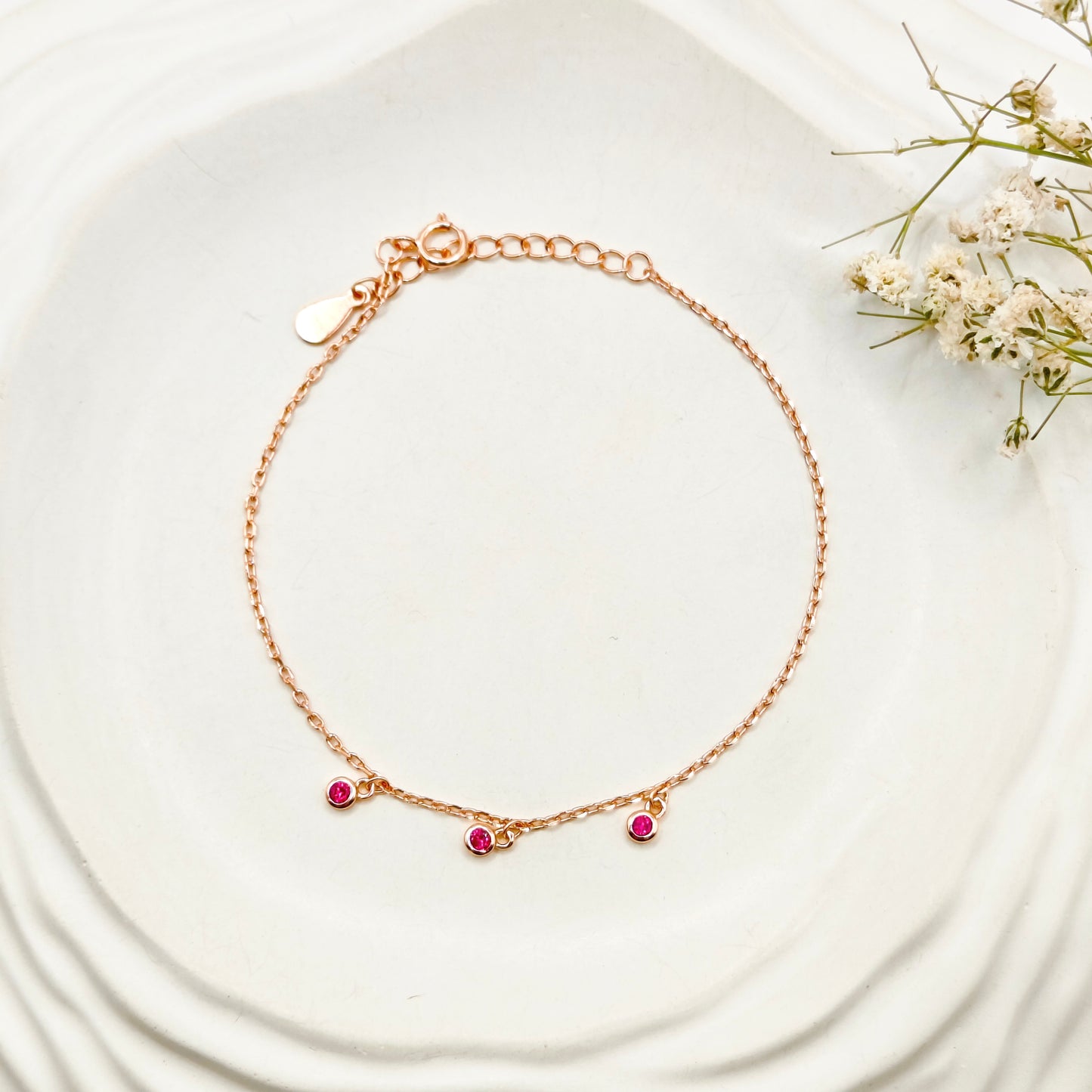 Demure Charm Rosegold Plated Bracelet 925 Silver