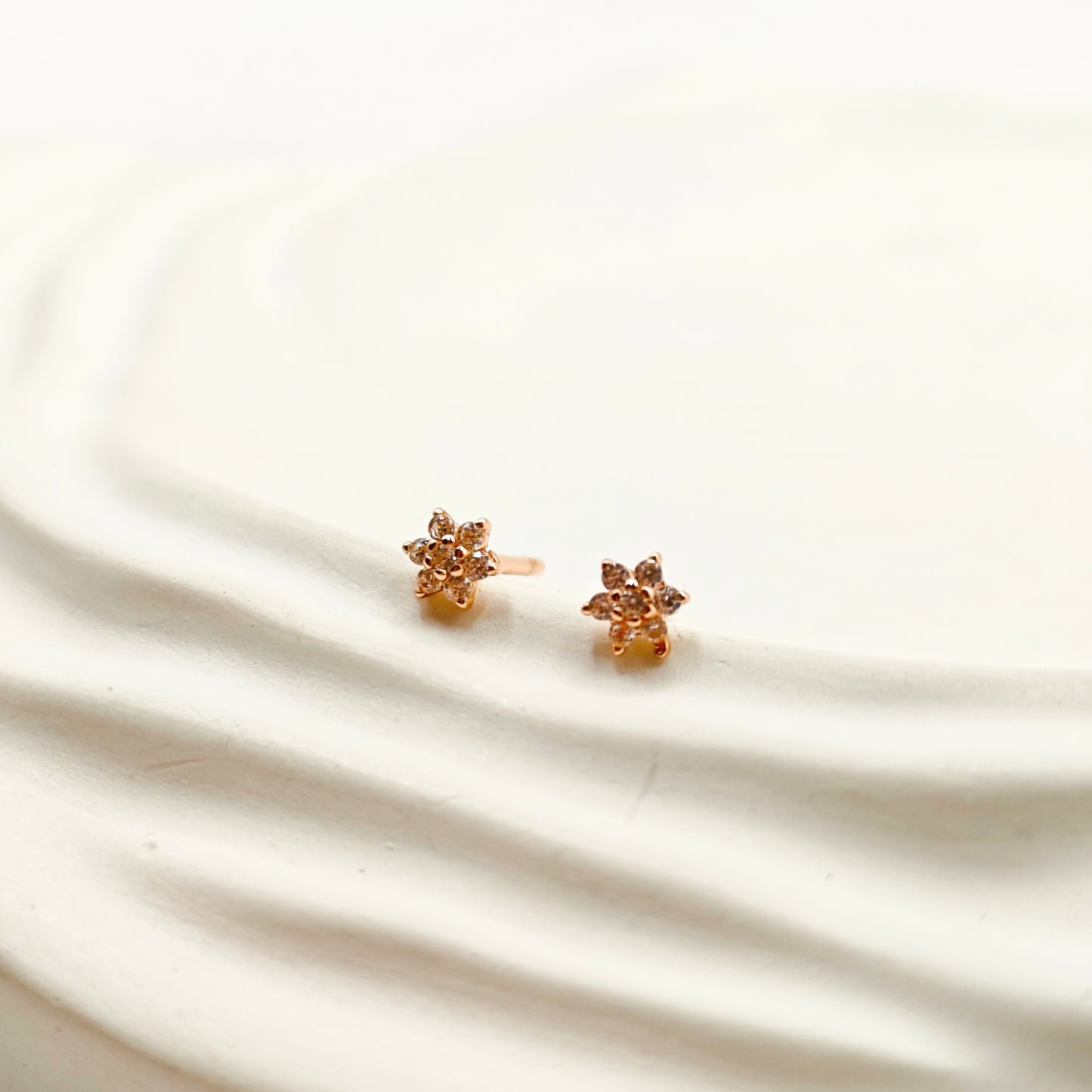 Flora Rosegold Plated Earrings 925 Silver