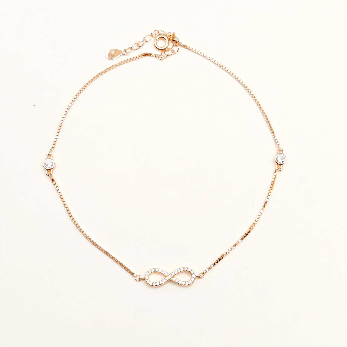 Infinity Rosegold Plated Anklet 925 Silver