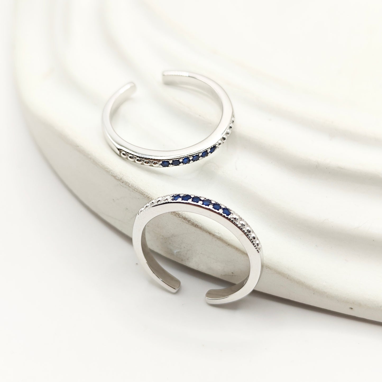 Blue Classic Diamond Toering 925 Silver