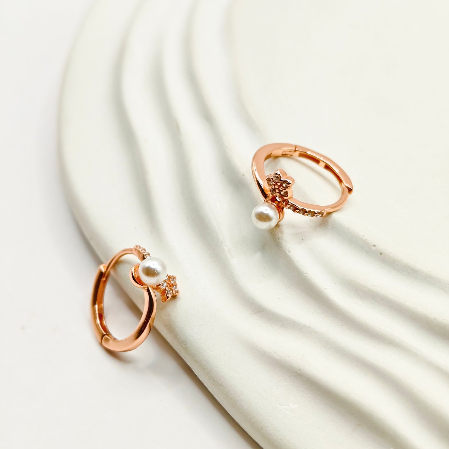 Star Hoop Rosegold Plated Earrings 925 Silver