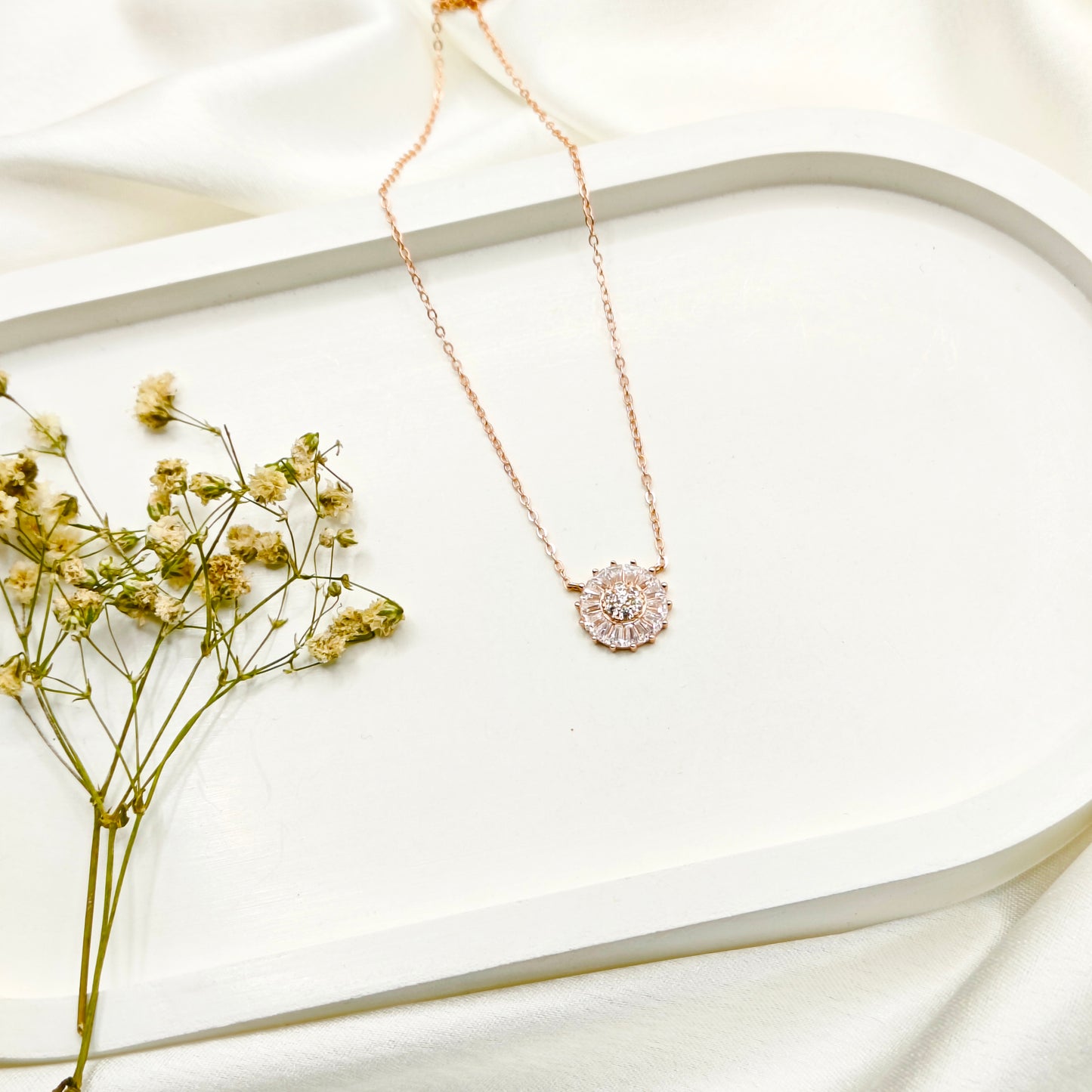 Cora Necklace Rosegold Plated 925 Silver