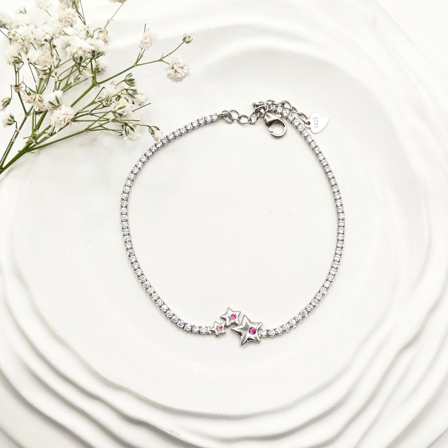 Star Tennis Bracelet 925 Silver