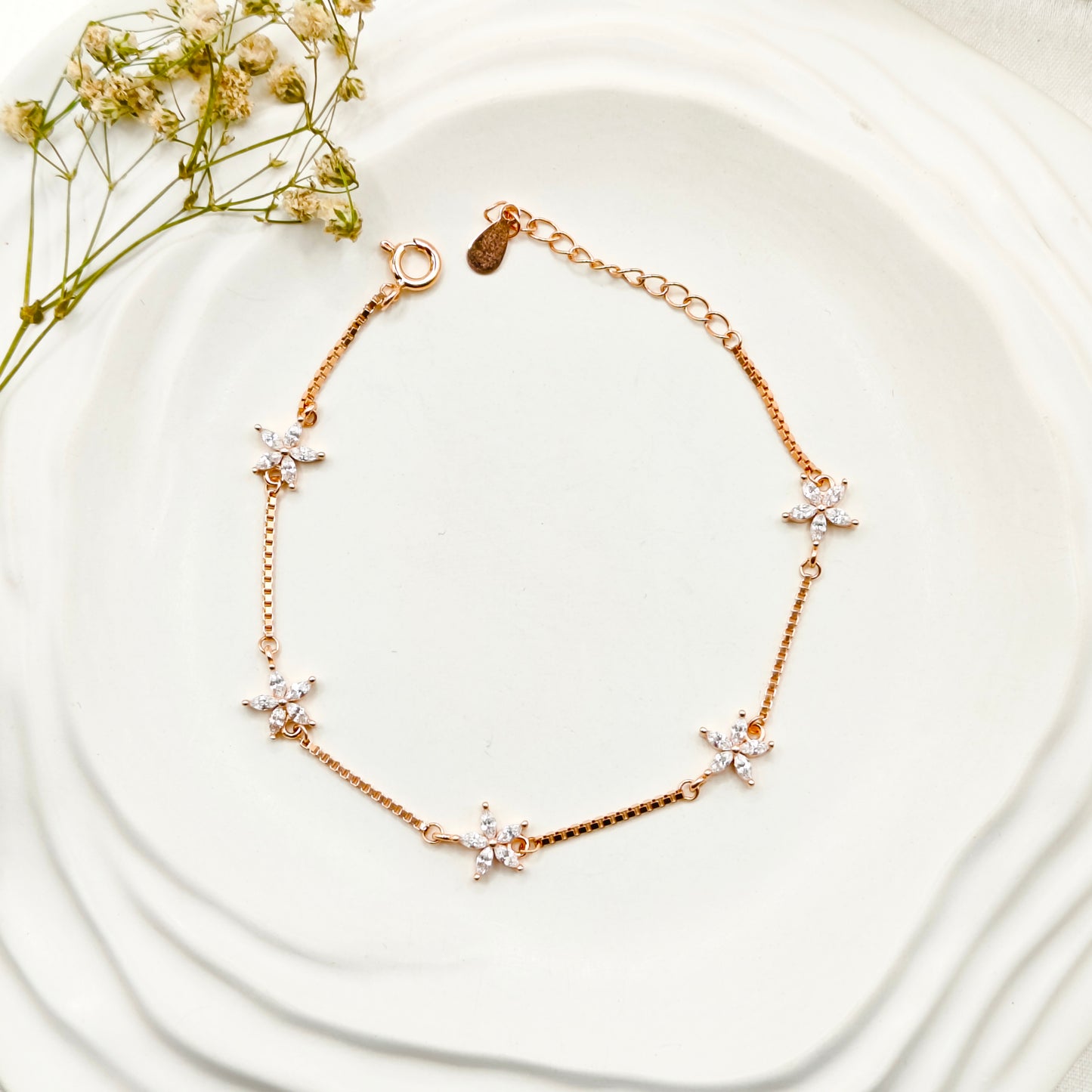 Everly Bracelet Rosegold Plated 925 Silver