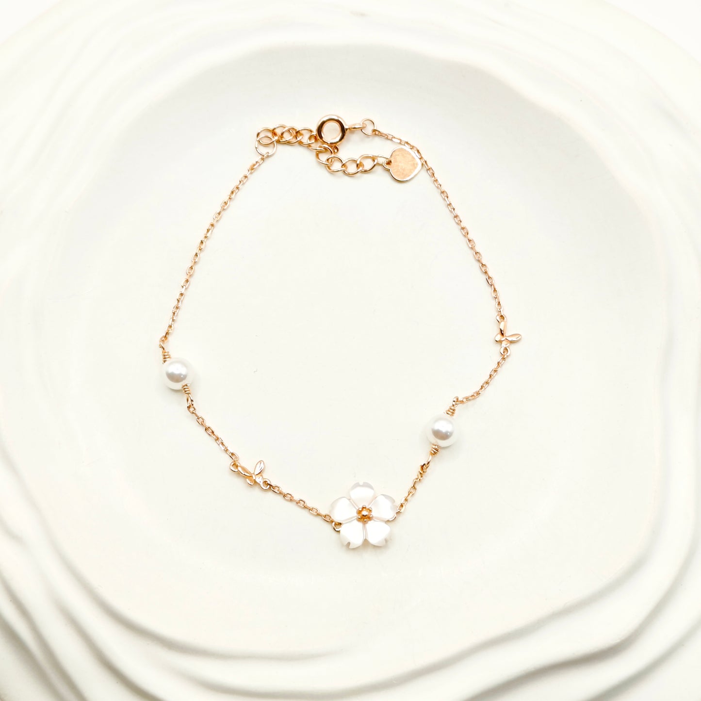 Fluer Bracelet Rosegold Plated 925 Silver