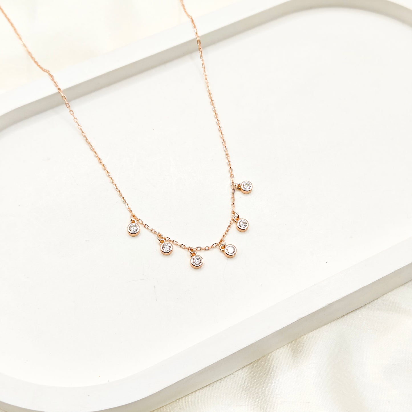 Classic Charm Rosegold Plated Necklace 925 Silver