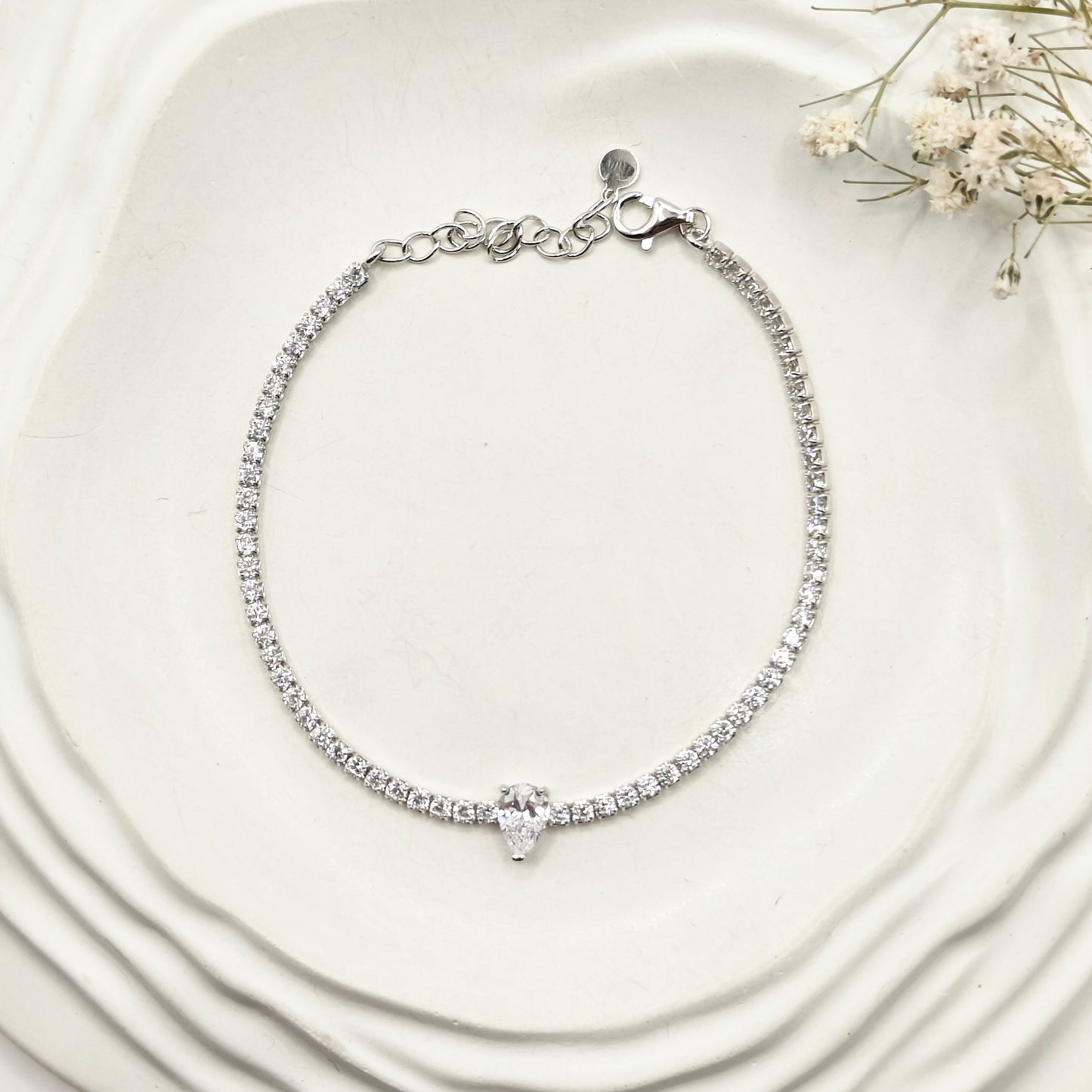 Classic Drop Tennis Bracelet 925 Silver