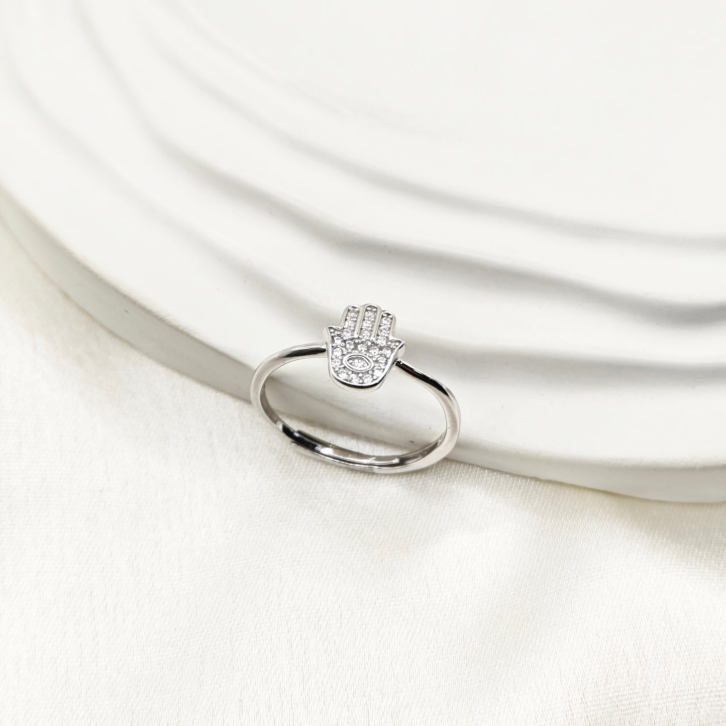 Hamsa Hand Ring 925 Silver