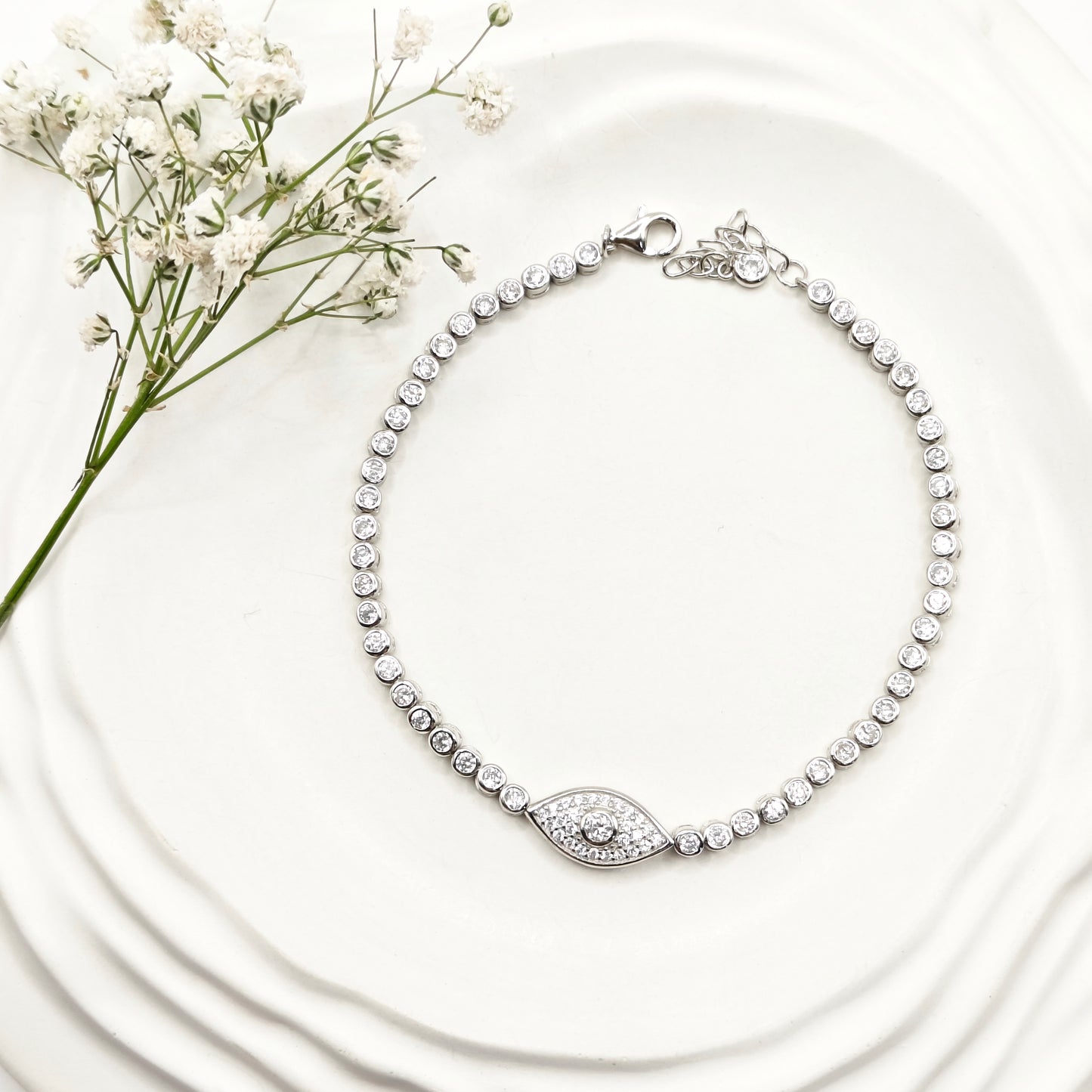 Evil Eye Tennis Bracelet 925 Silver