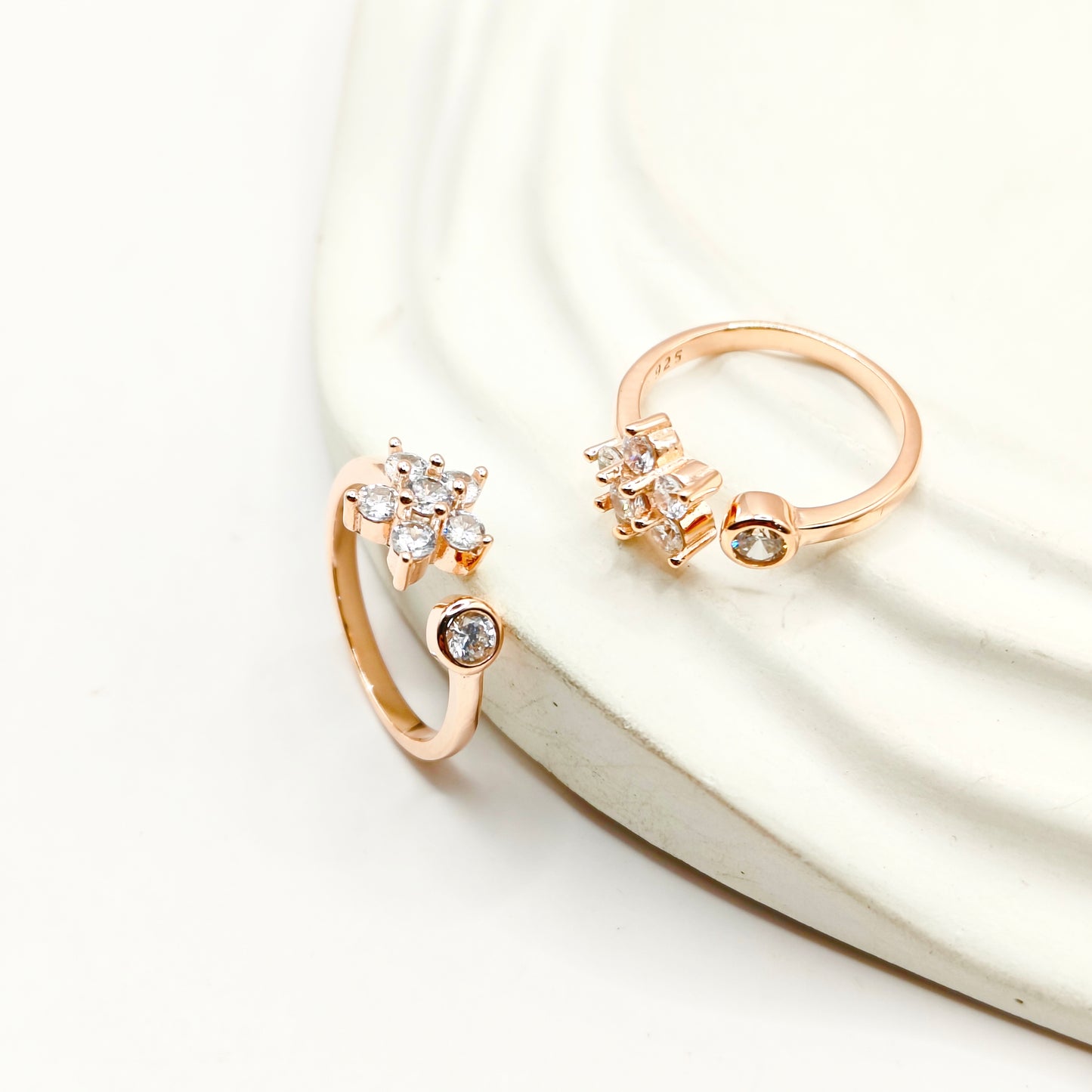 Flower Rosegold Plated Toering 925 Silver