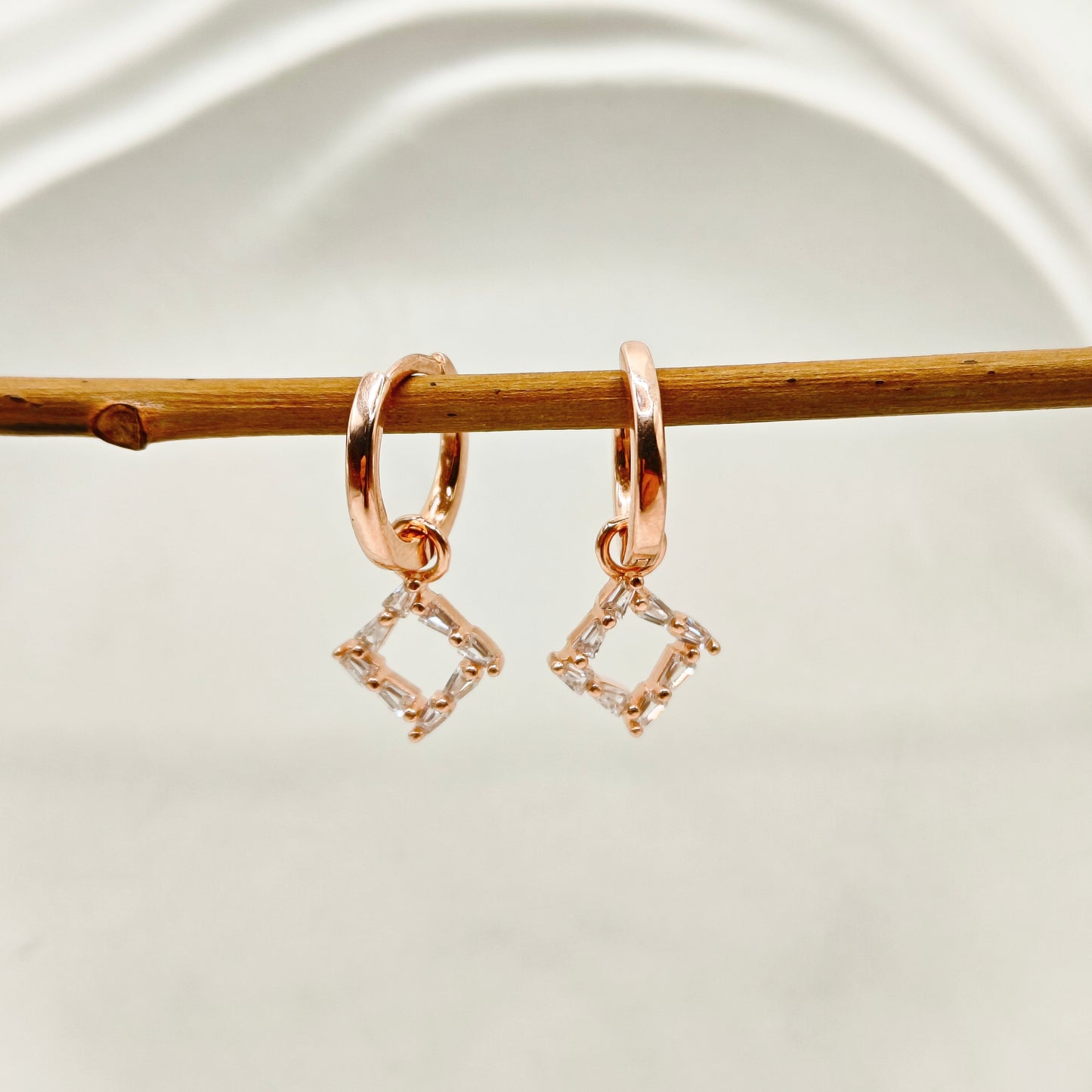 Luis Hoop Earrings Rosegold Plated 925 Silver