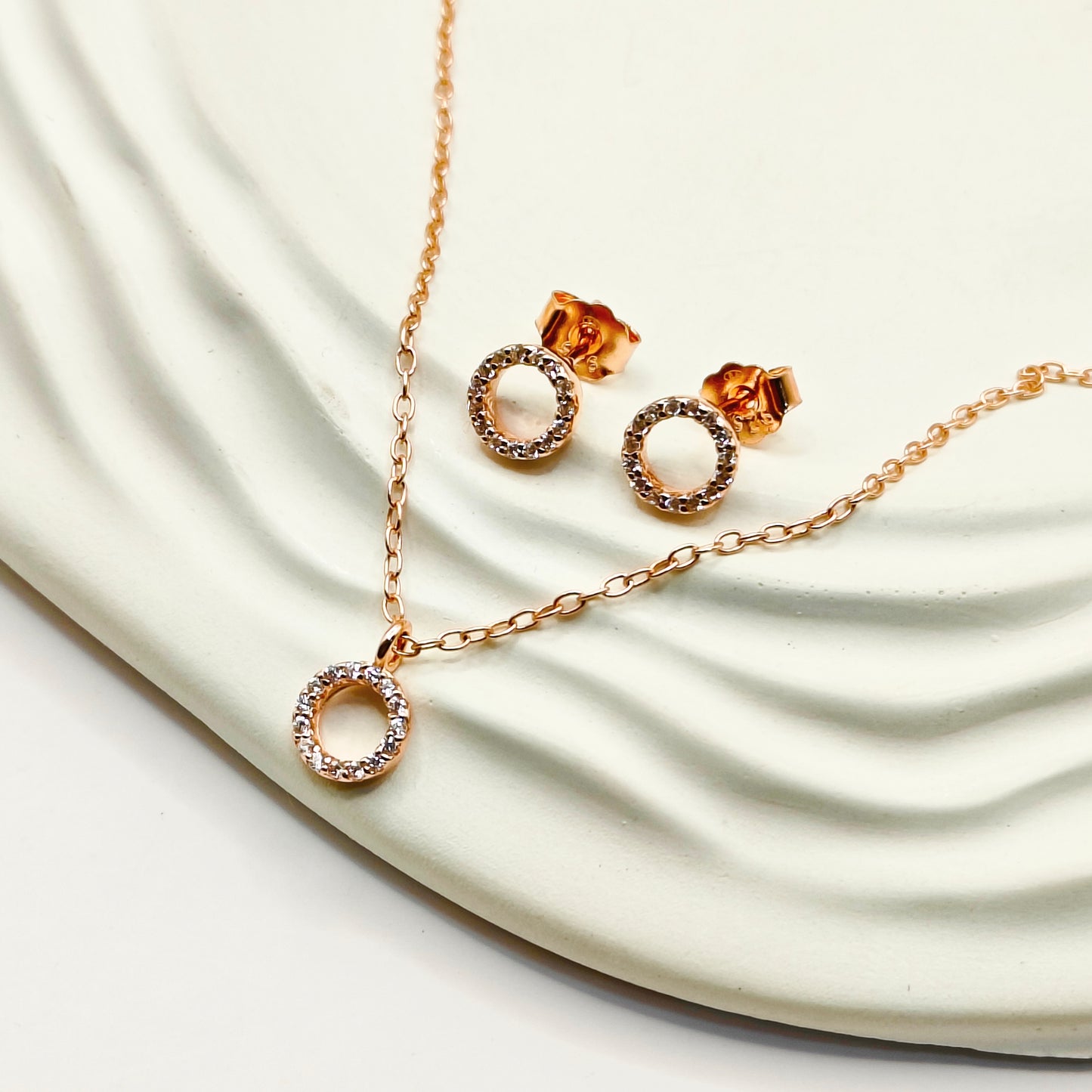 Kai Jewellery Set Rosegold Plated 925 Silver