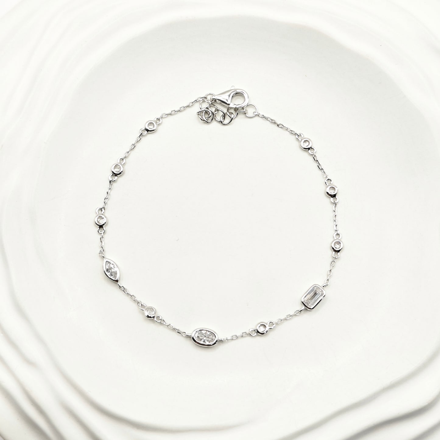 Bezel Bracelet 925 Silver