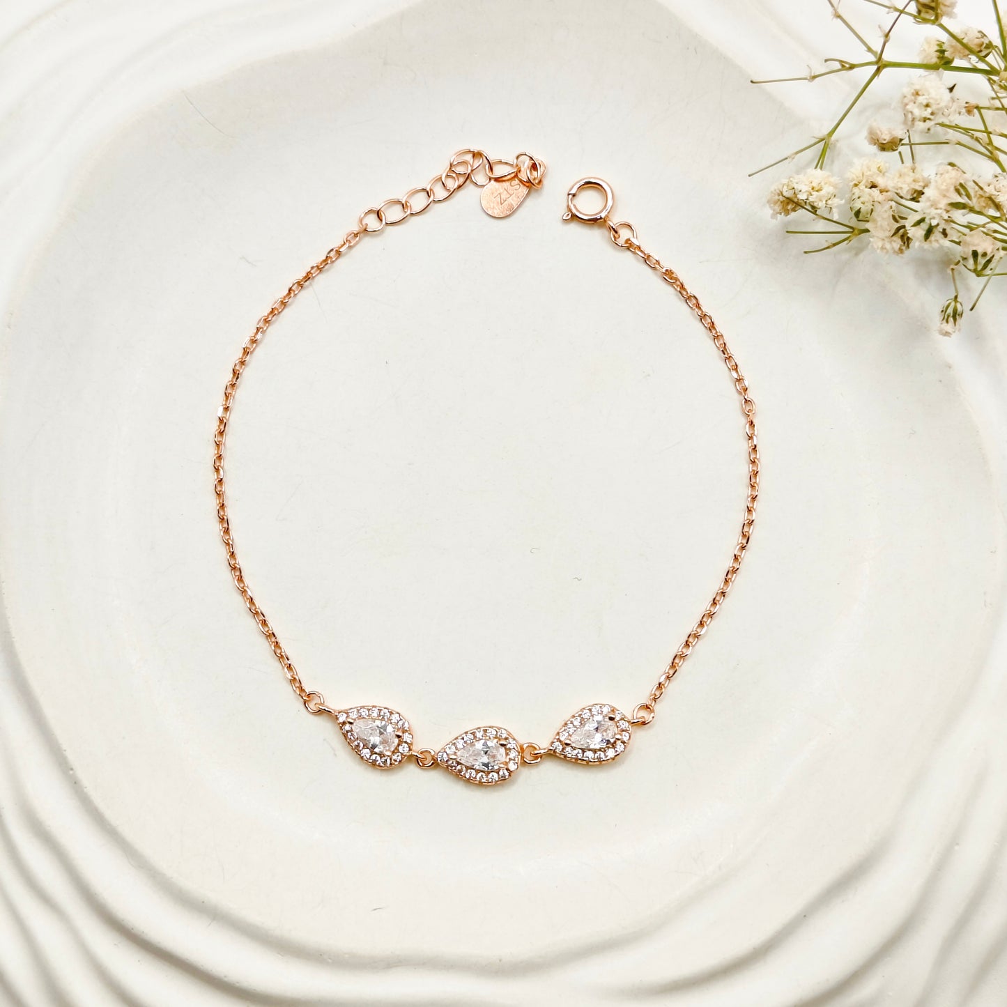Inez Rosegold Plated Bracelet 925 Silver