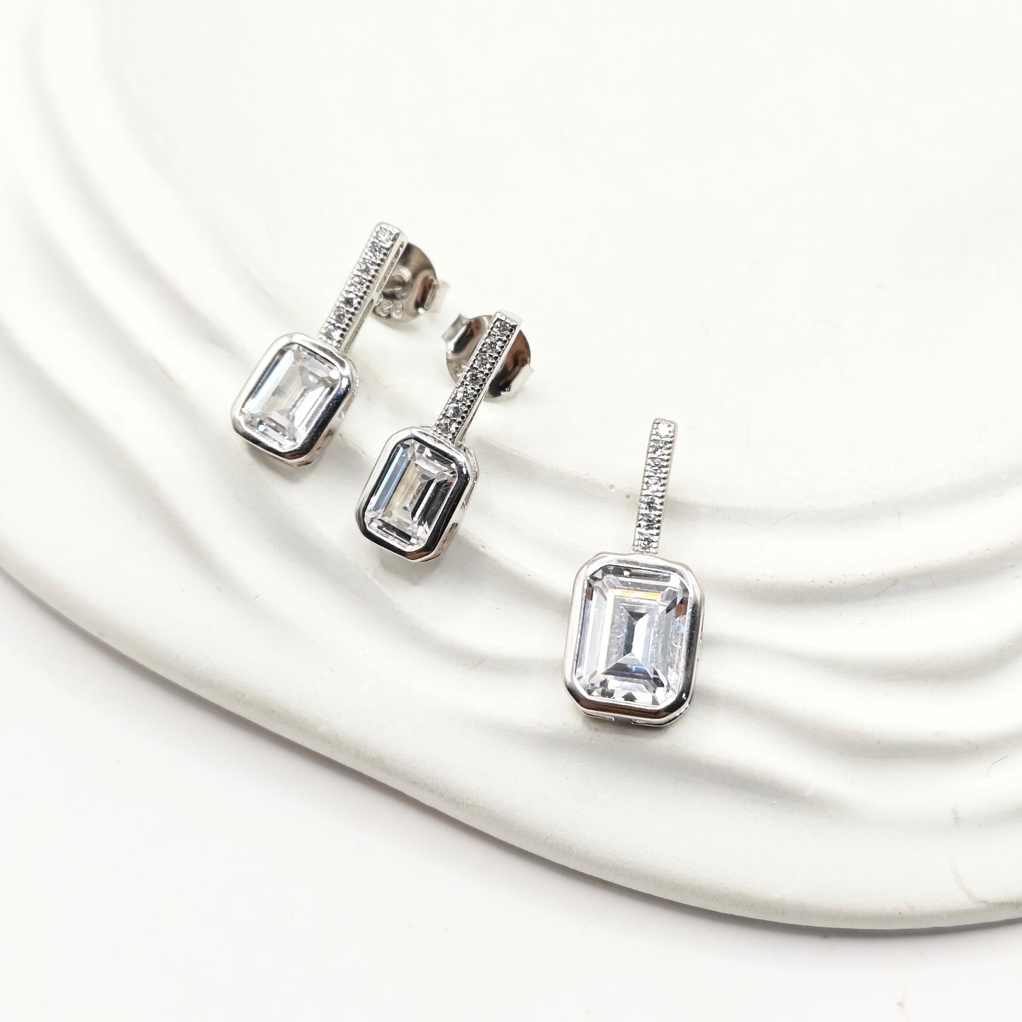 Bezel Jewellery Set 925 Silver