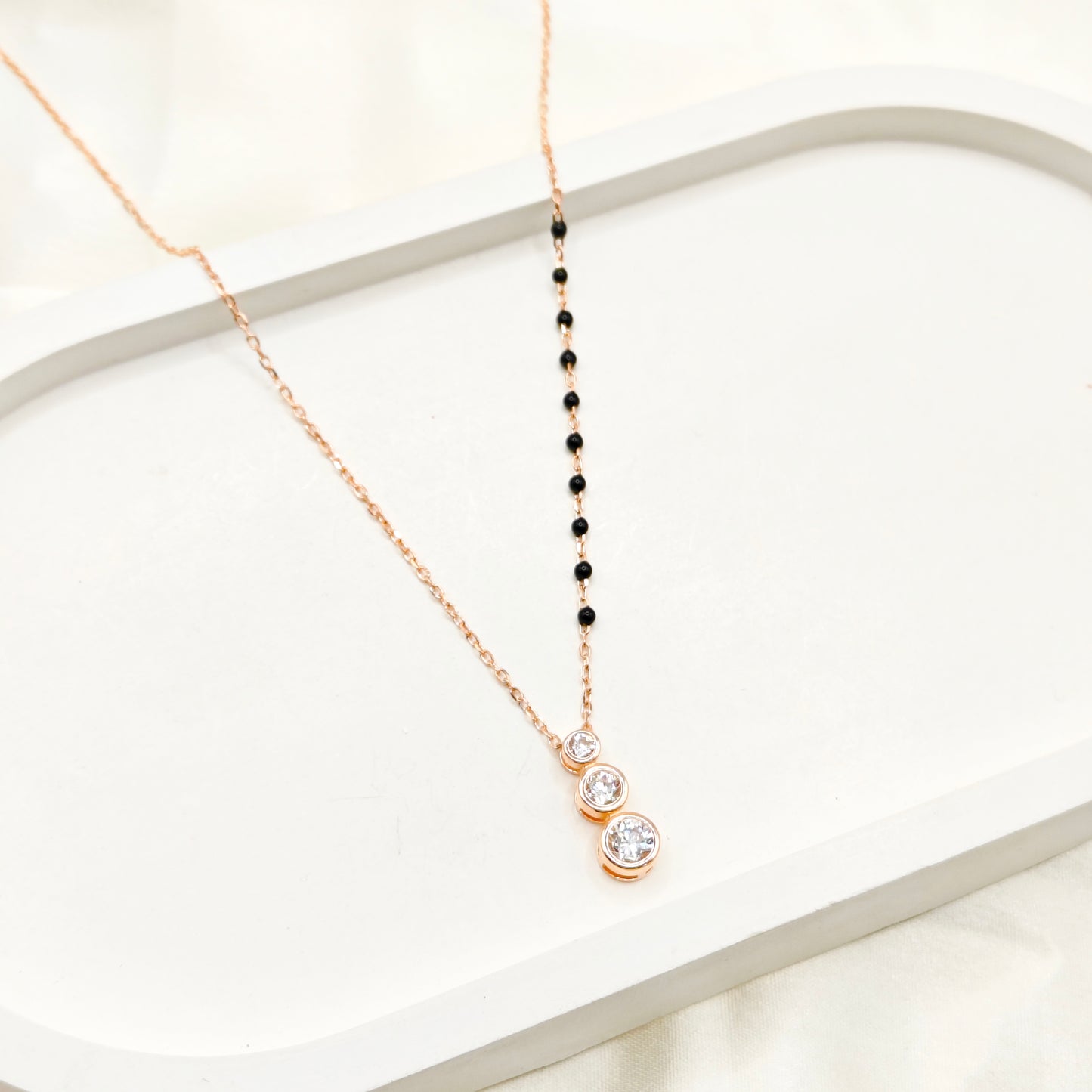 Cove Rosegold Plated Mangalsutra Necklace 925 Silver