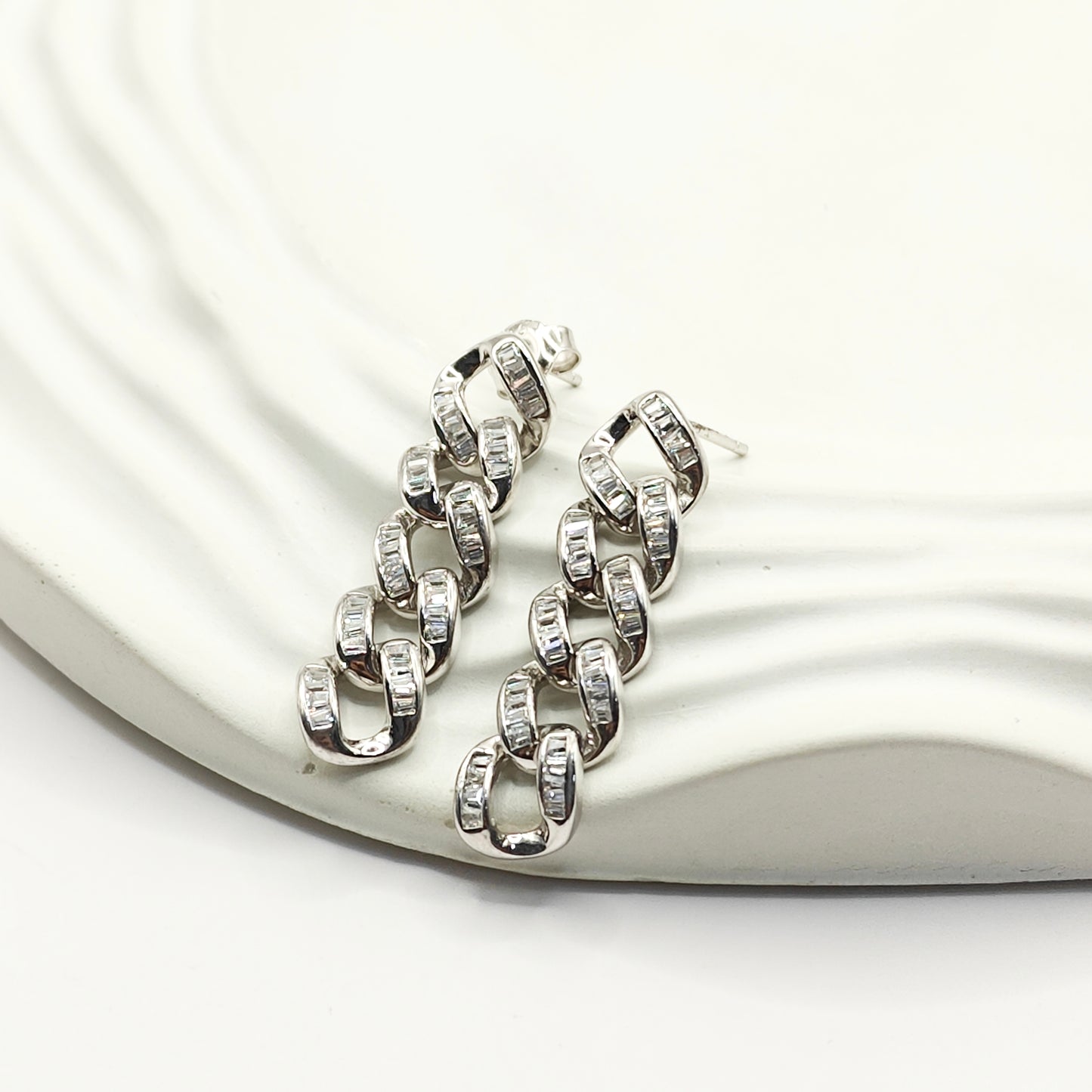 Cuban Earrings 925 Silver
