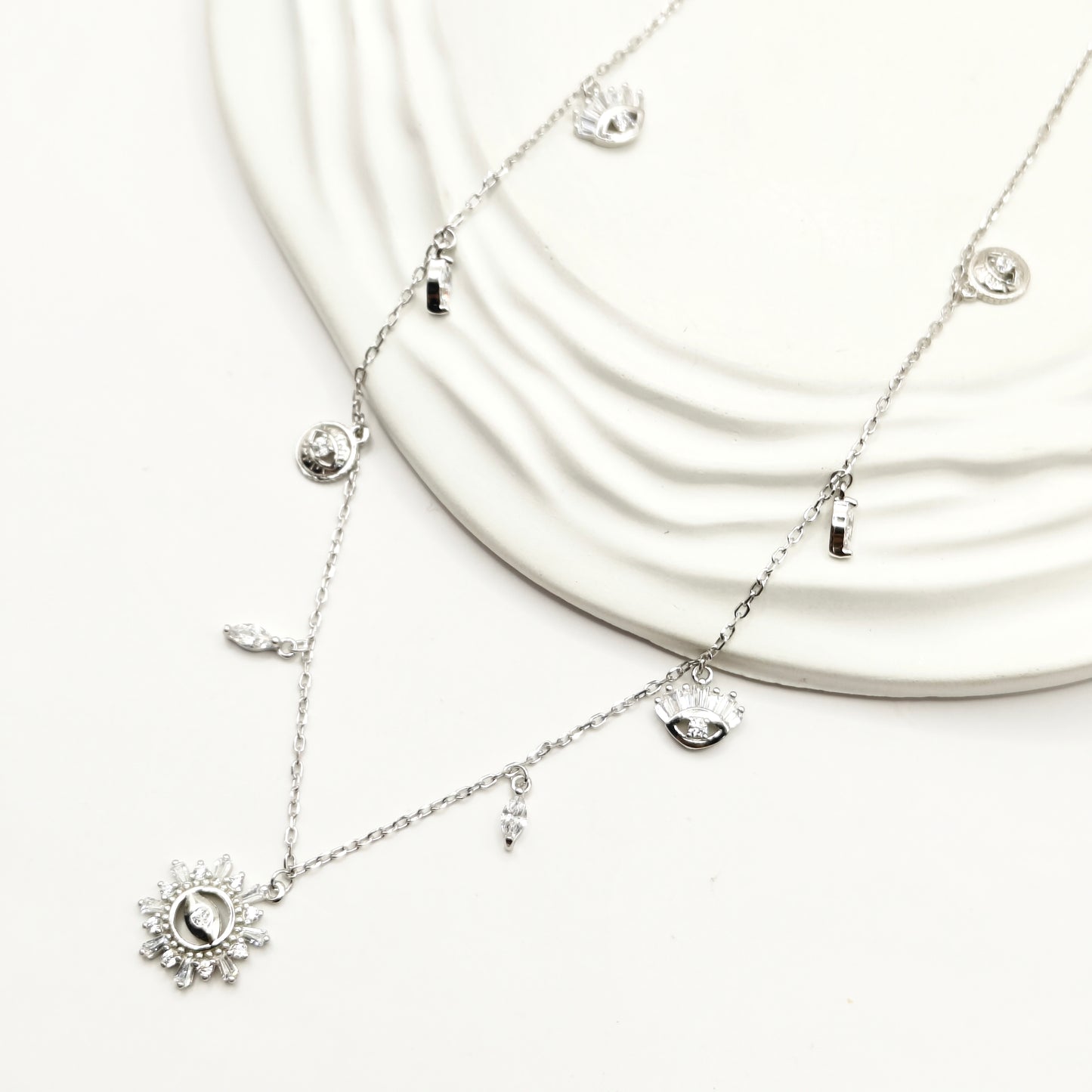 Evil Eye Charm Jewellery Set 925 Silver