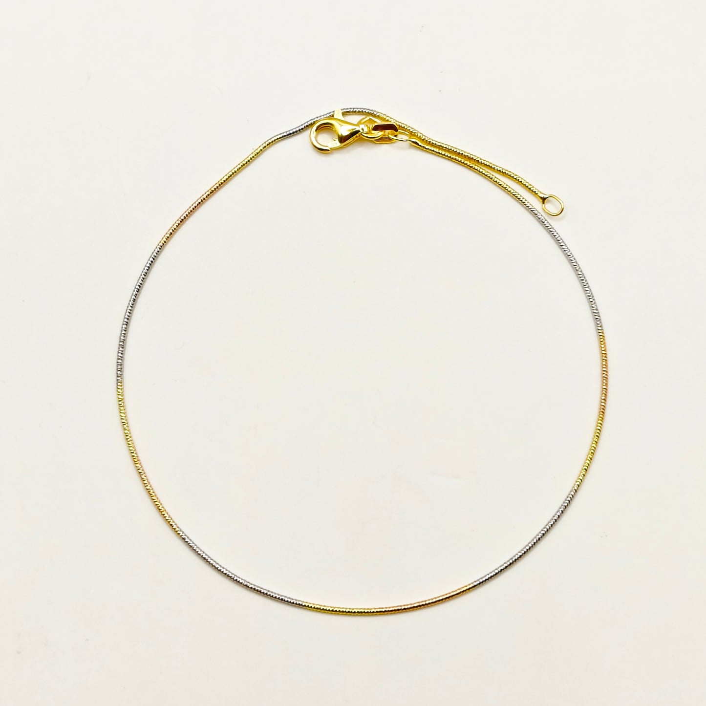 Classic Three-Tone Anklet 925 Silver