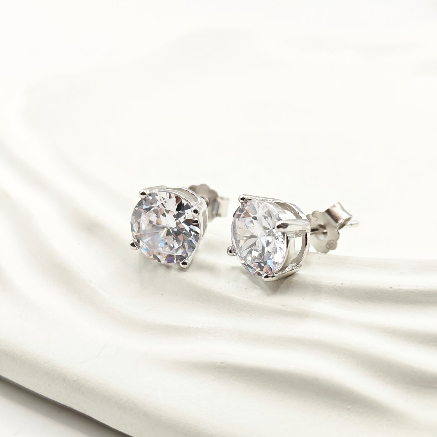 Solitaire Earrings 925 Silver
