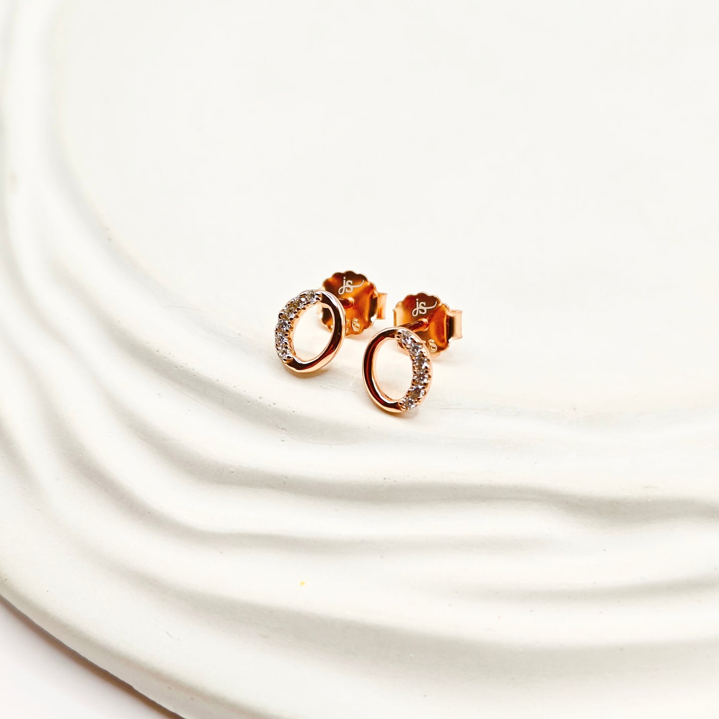 Halo Charm Rosegold Plated Jewellery Set 925 Silver
