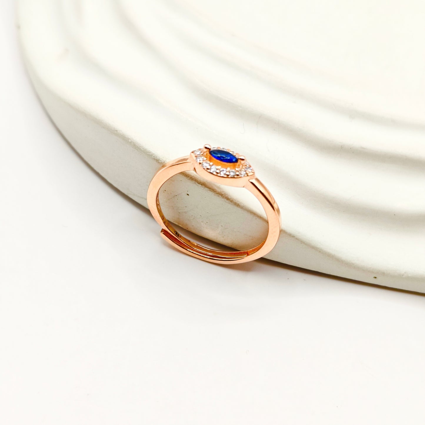 Sapphire Rosegold Plated Ring 925 Silver