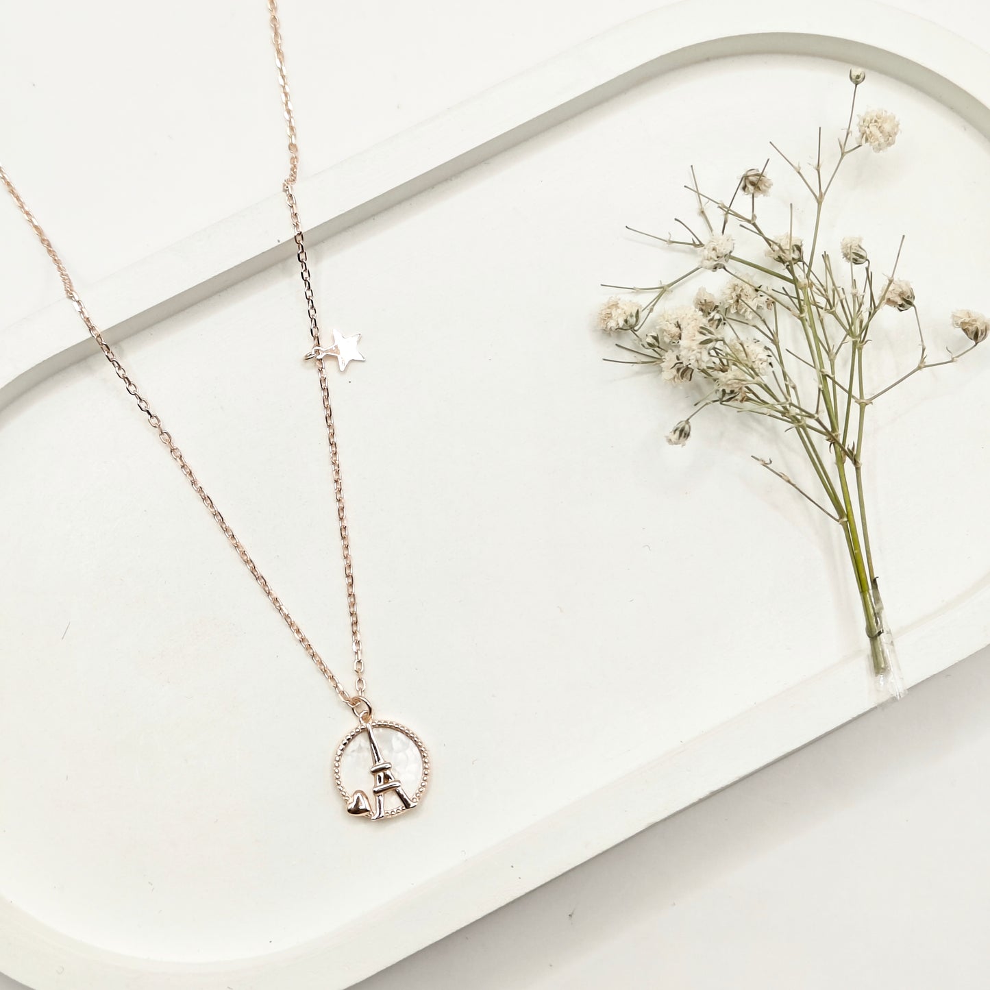Effiel Rosegold Plated Necklace 925 Silver