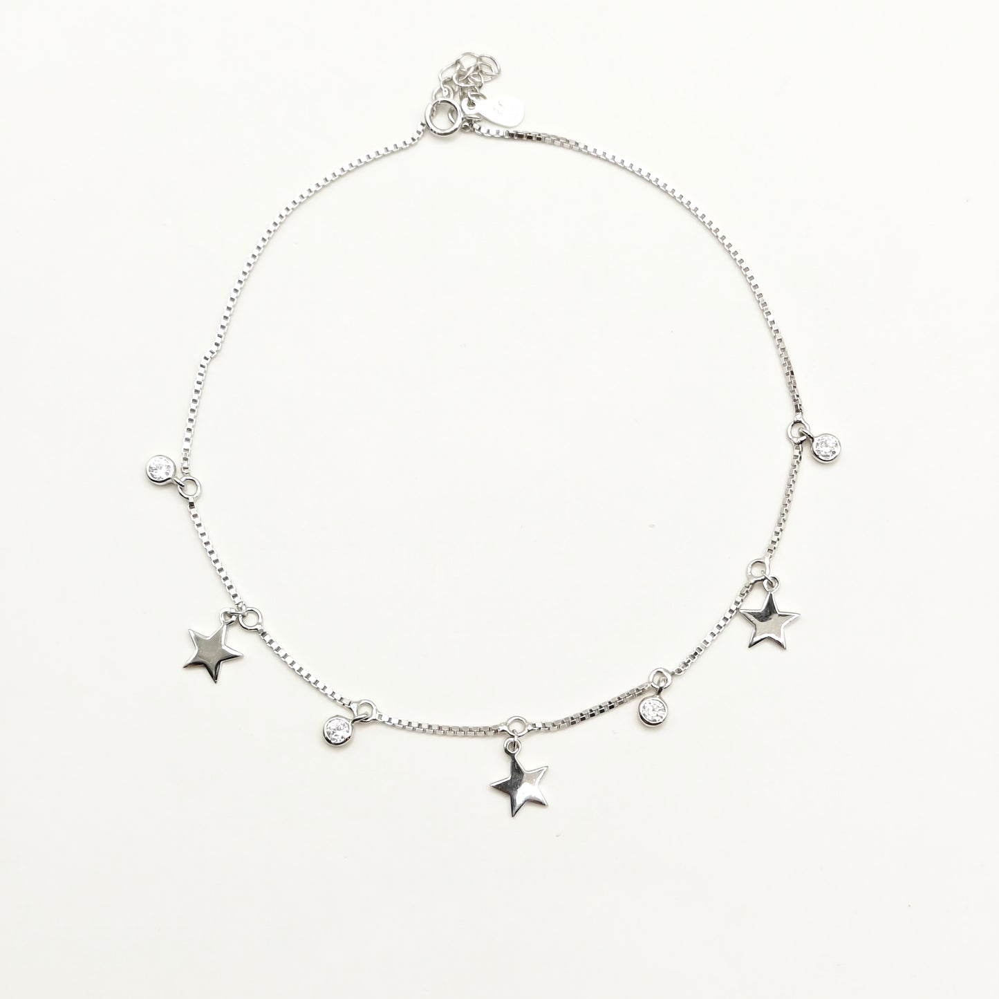 Star Charm Anklet 925 Silver