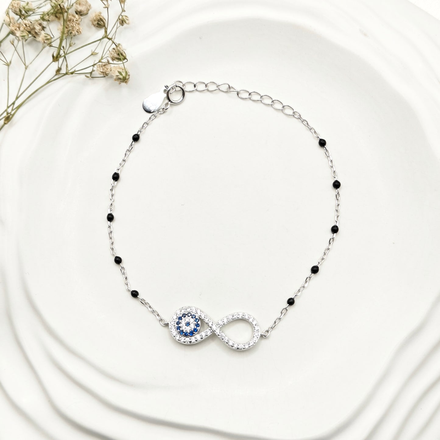 Infinite Evil Eye Mangalsutra Bracelet 925 Silver