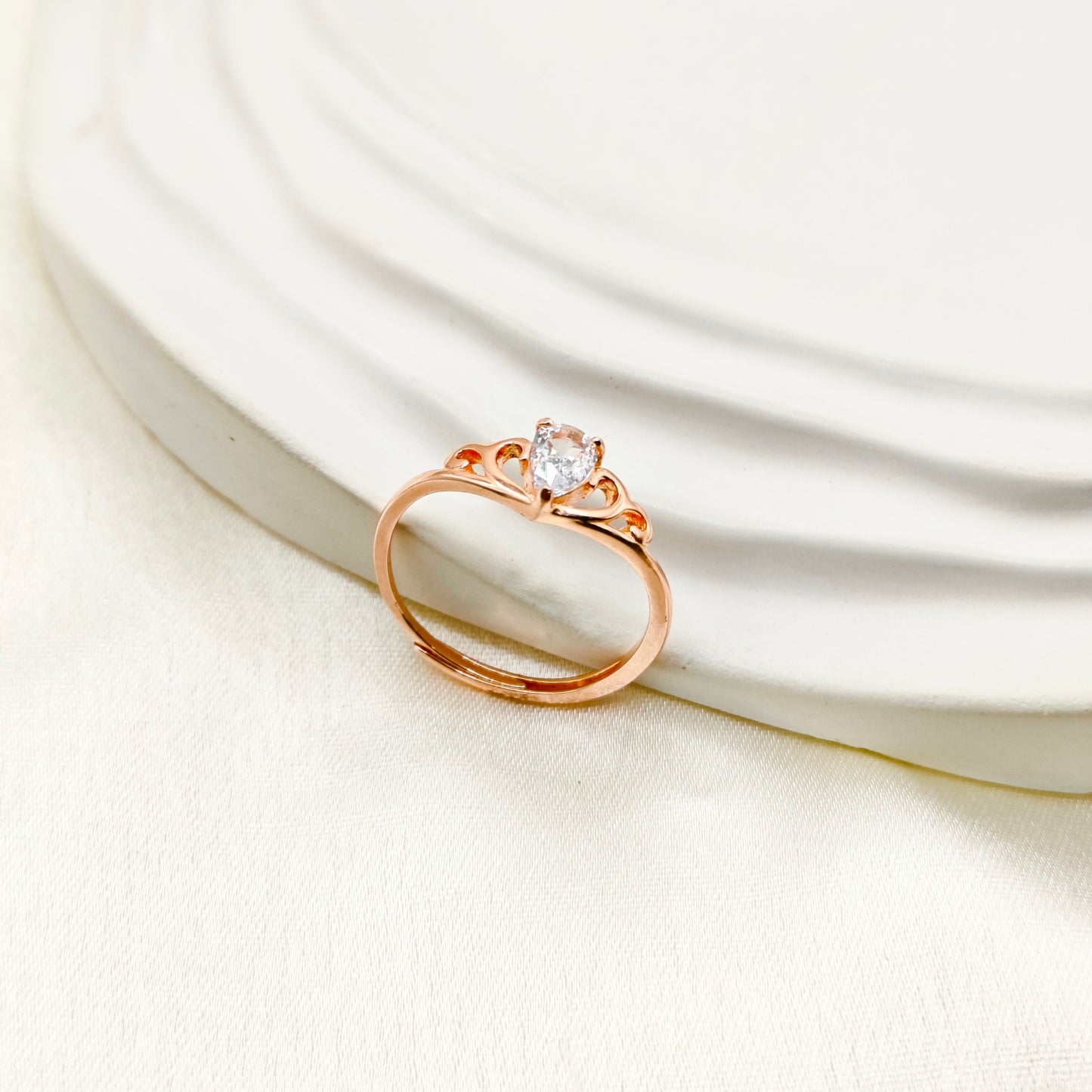 Princess Crown Rosegold Plated Ring 925 Silver