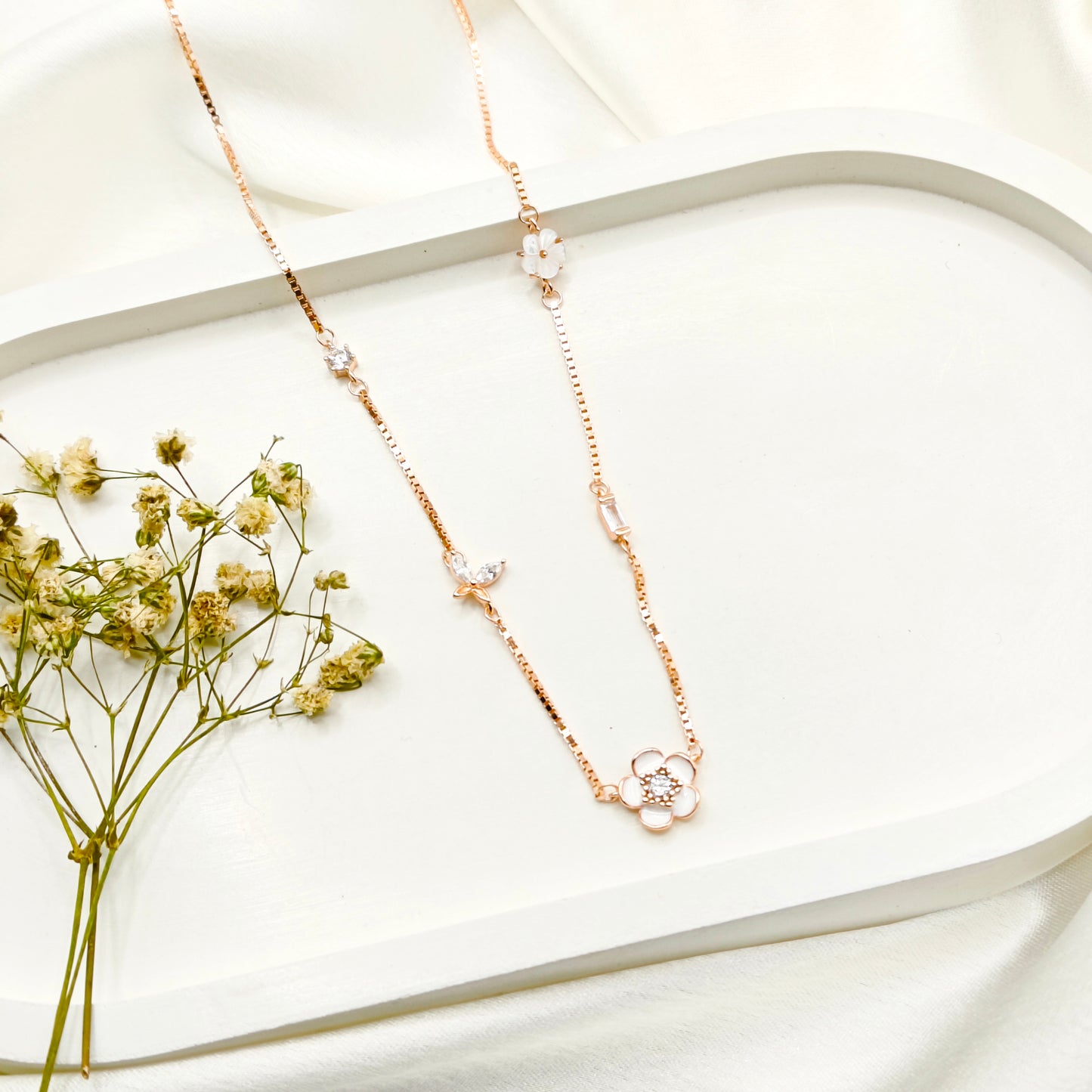 Olivia Necklace Rosegold Plated 925 Silver