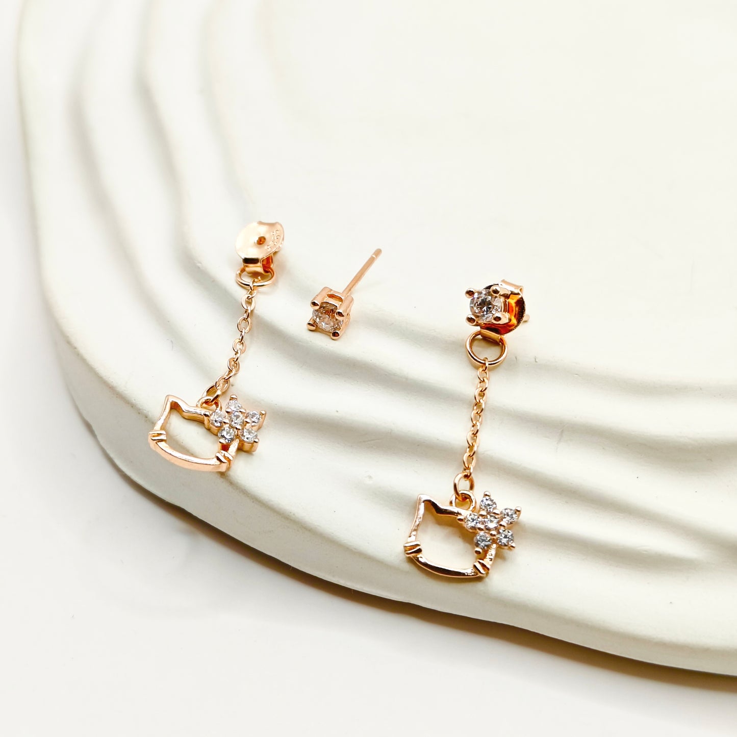 Caty Rosegold Plated Earrings 925 Silver
