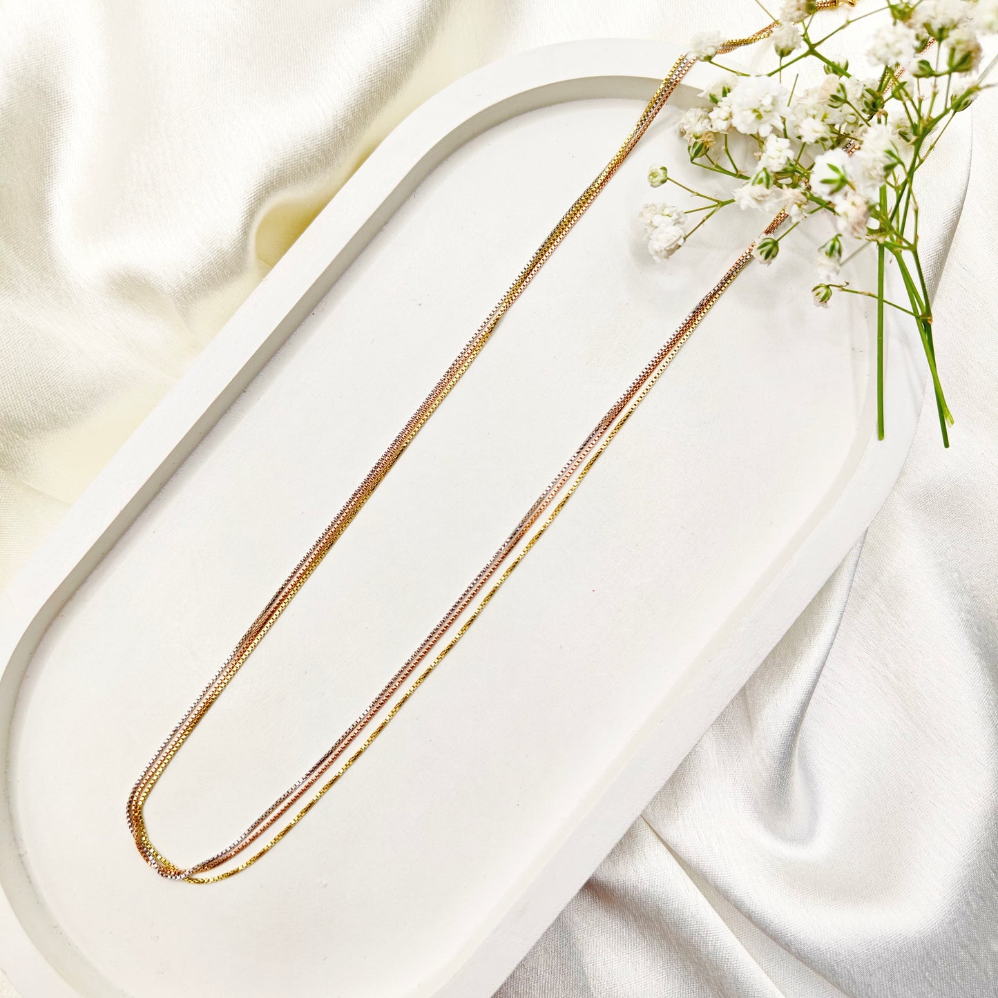 Erica Three-Tone Layered Chain 925 Silver