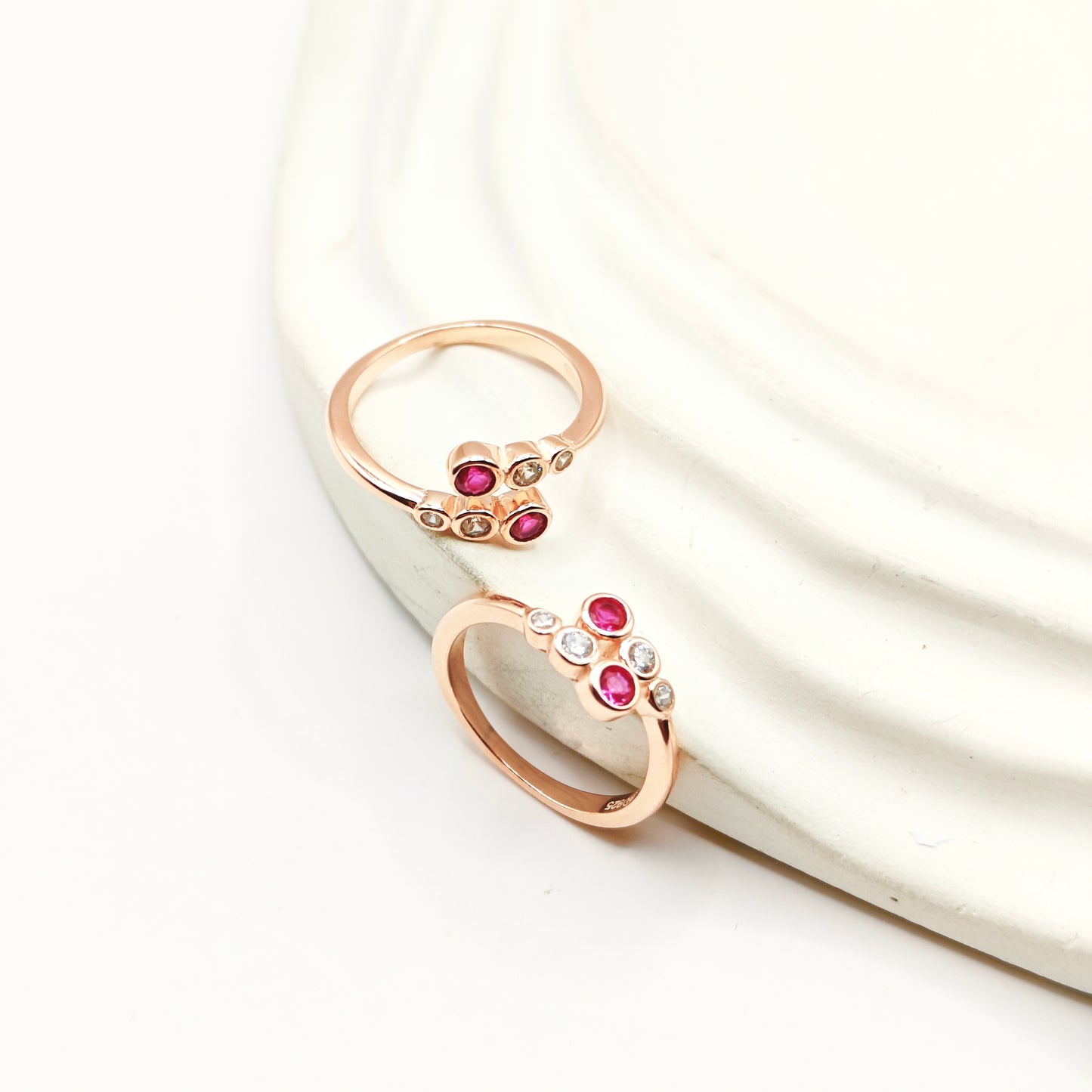 Beze Rosegold Plated Toering 925 Silver