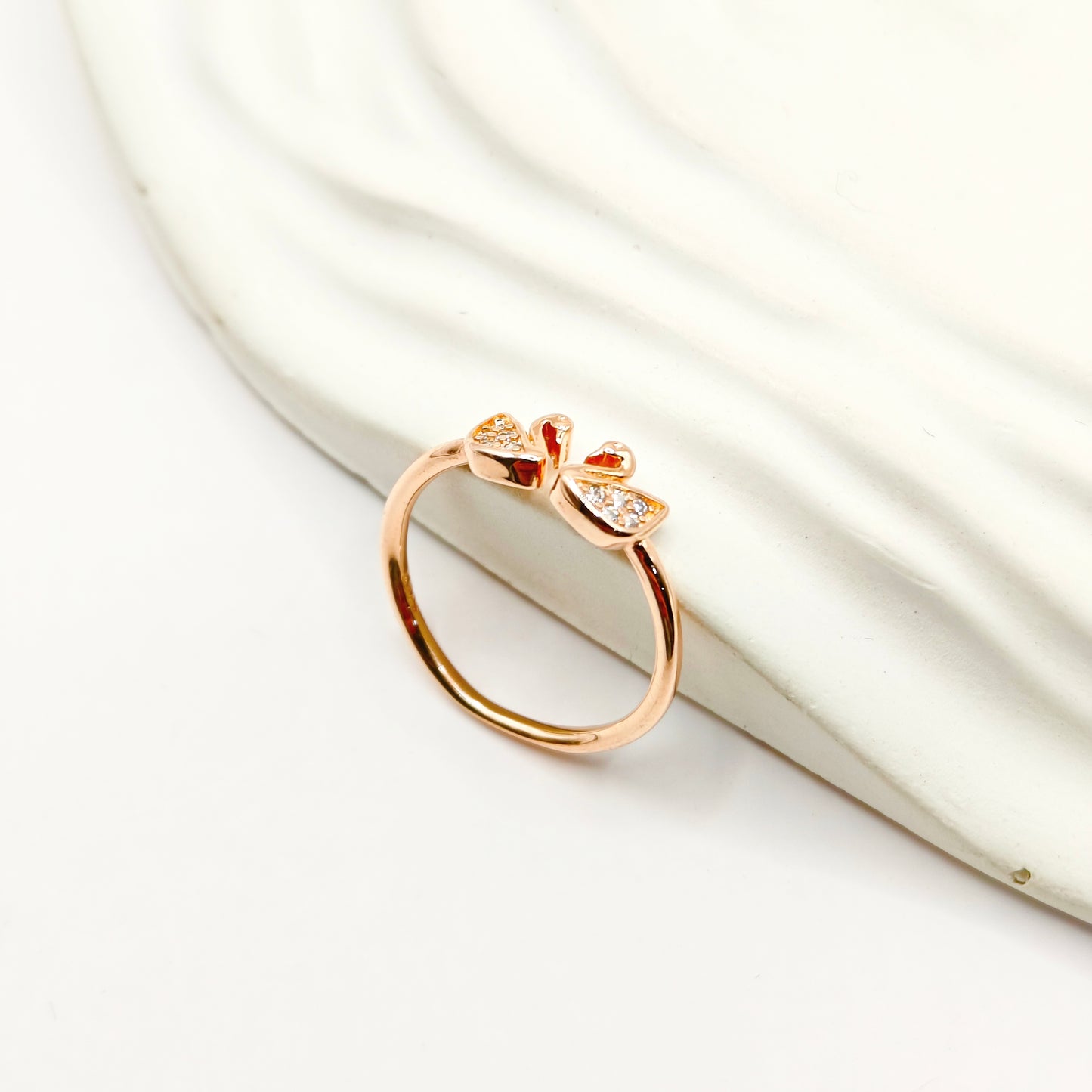 Swan Rosegold Plated Ring 925 Silver