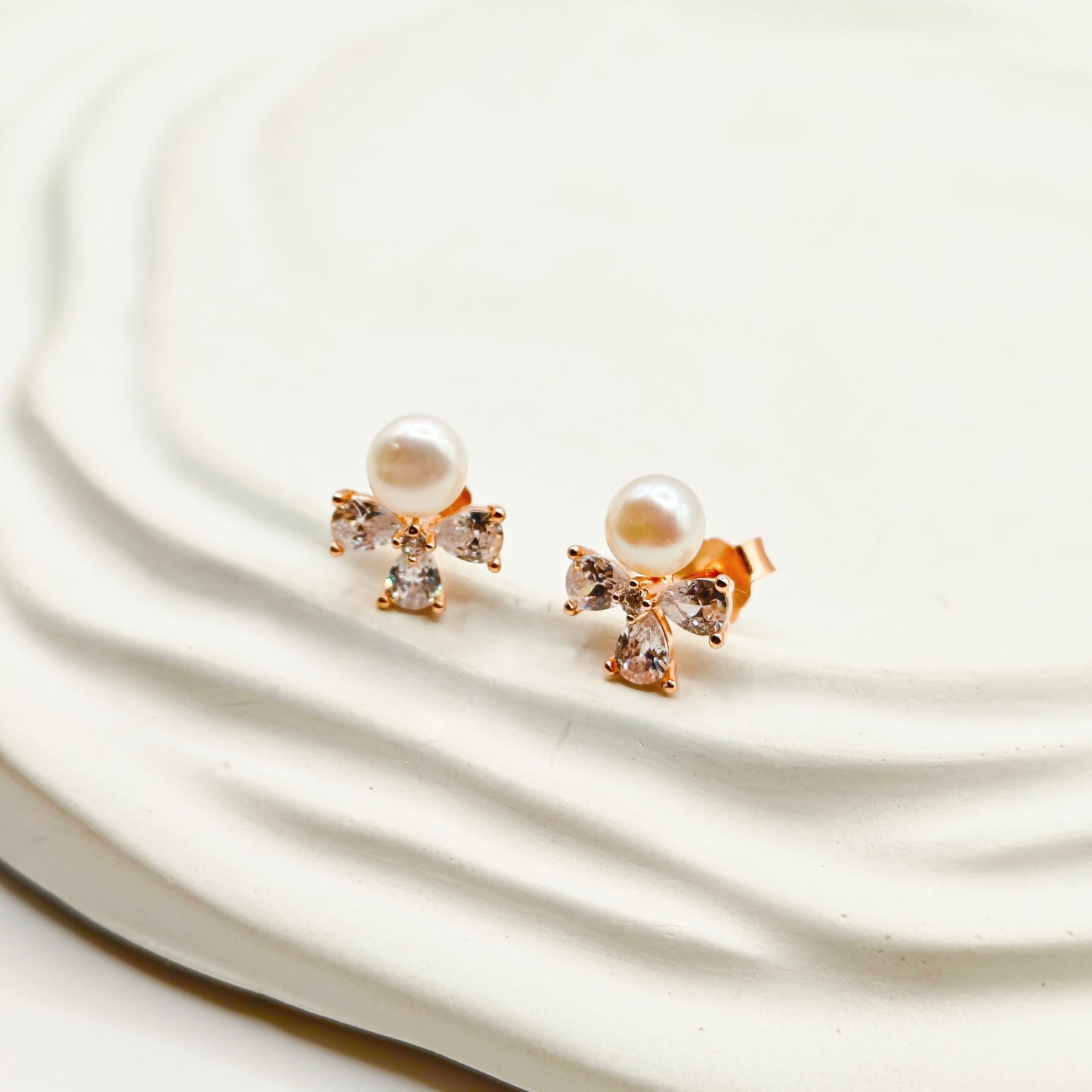 Pearla Rosegold Plated Earrings 925 Silver