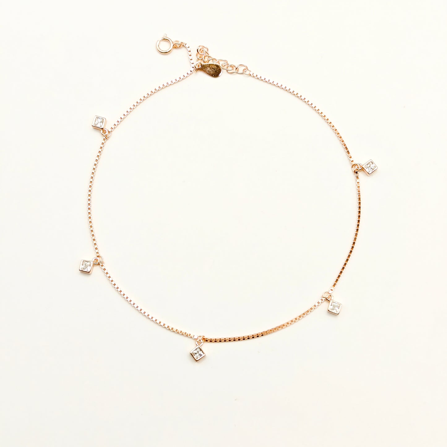 Kaya Charm Rosegold Plated Anklet 925 Silver